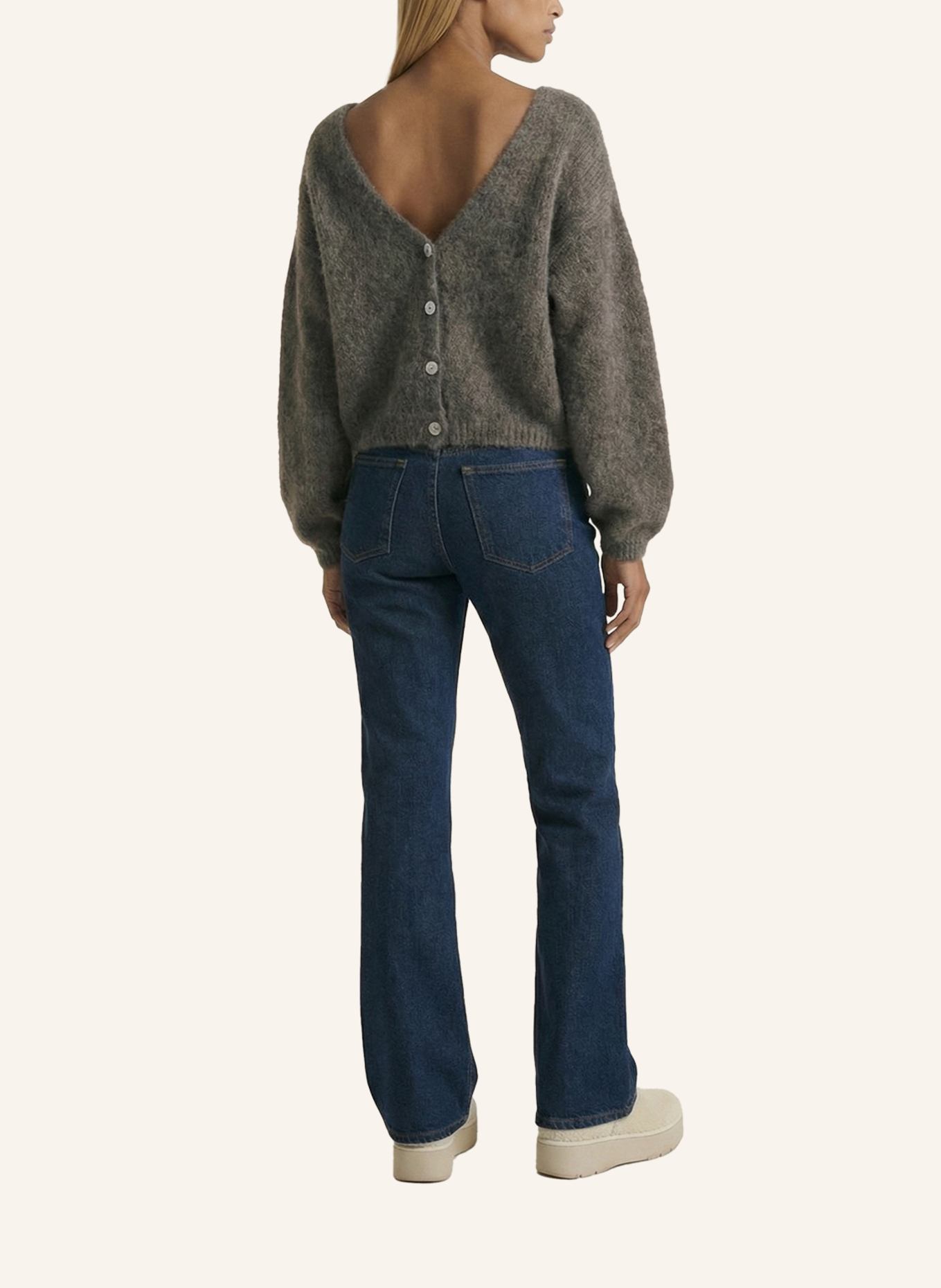 AMERICANDREAMS Cropped-Strickjacke CORNELIA: TAUPE