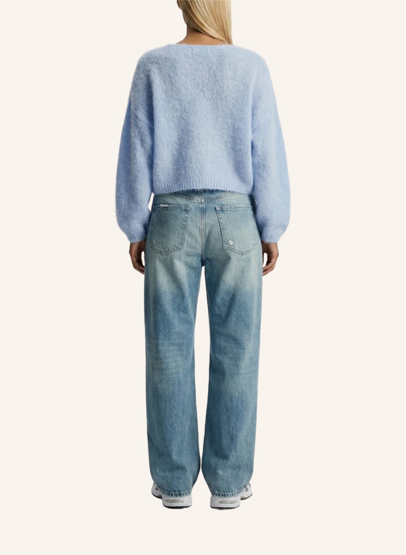 AMERICANDREAMS Cropped-Strickjacke CORNELIA: HELLBLAU