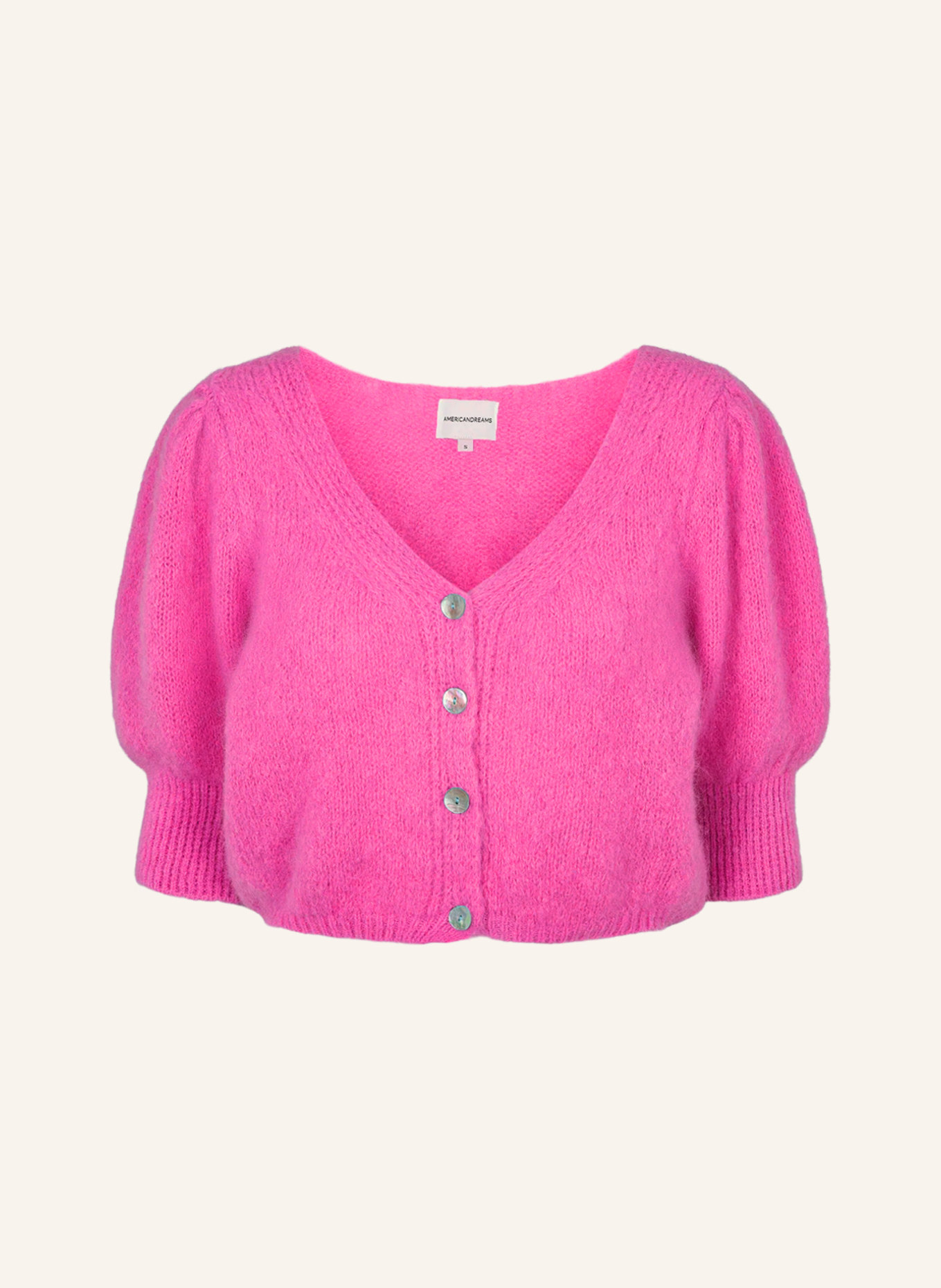 AMERICANDREAMS Alpaca Cardigan Manda: NEONPINK