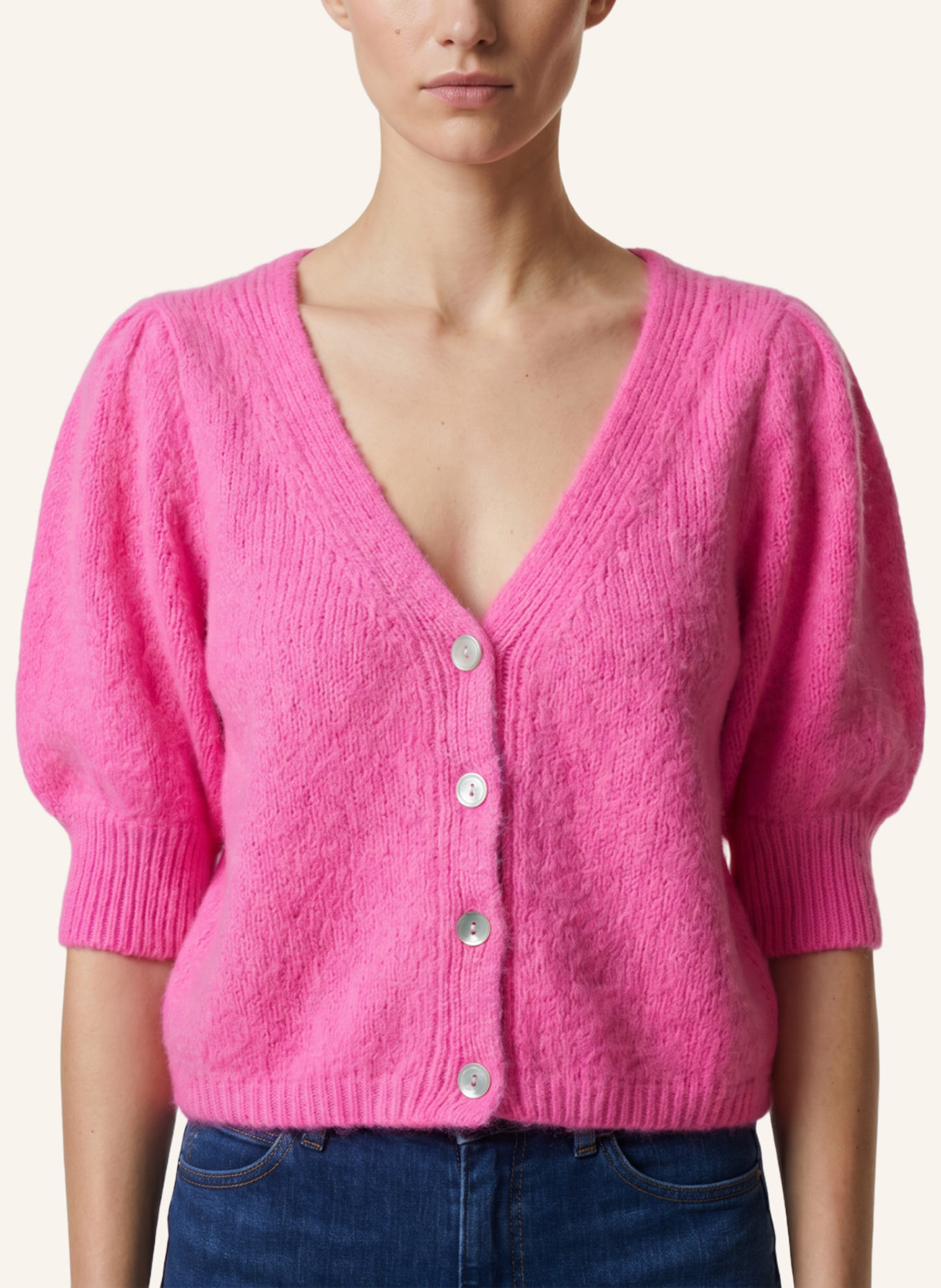 AMERICANDREAMS Alpaca Cardigan Manda: NEONPINK