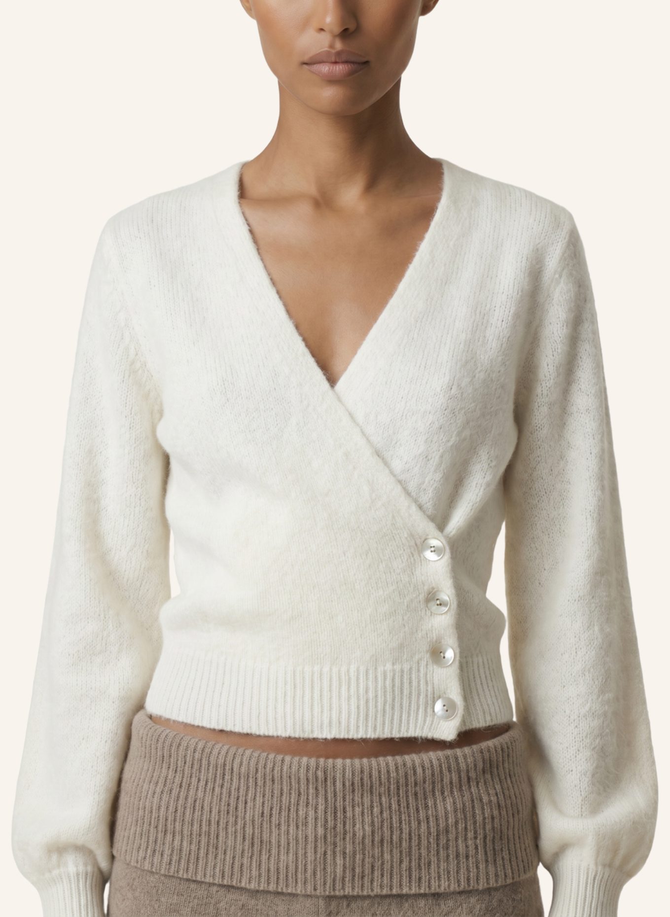 AMERICANDREAMS Wrap Cardigan Mariya: WEISS