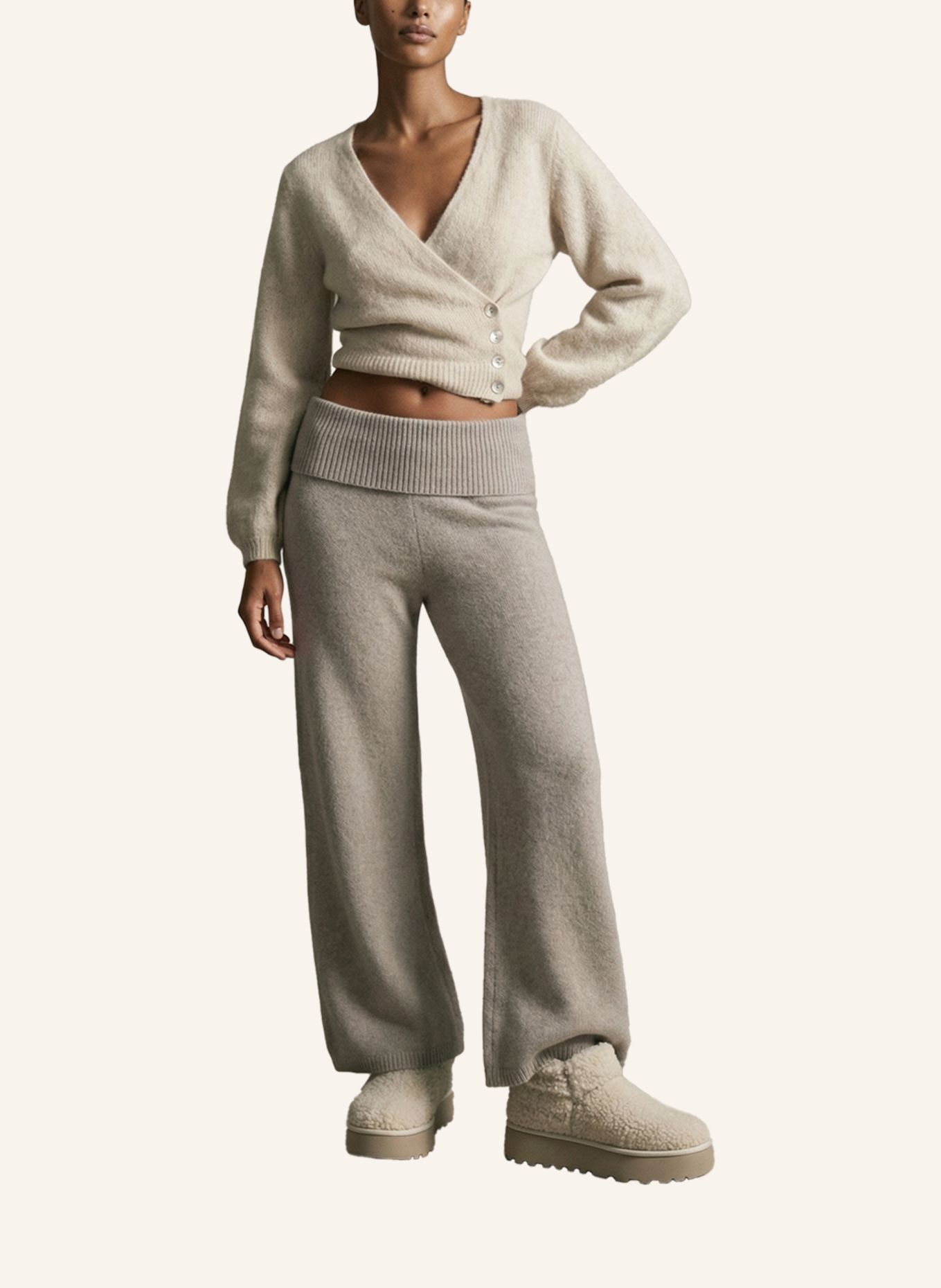 AMERICANDREAMS Wrap Cardigan Mariya: BEIGE