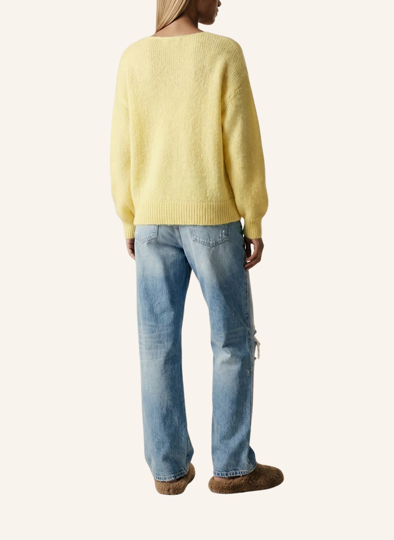 AMERICANDREAMS LS Alpaca Pullover Milana: HELLGELB