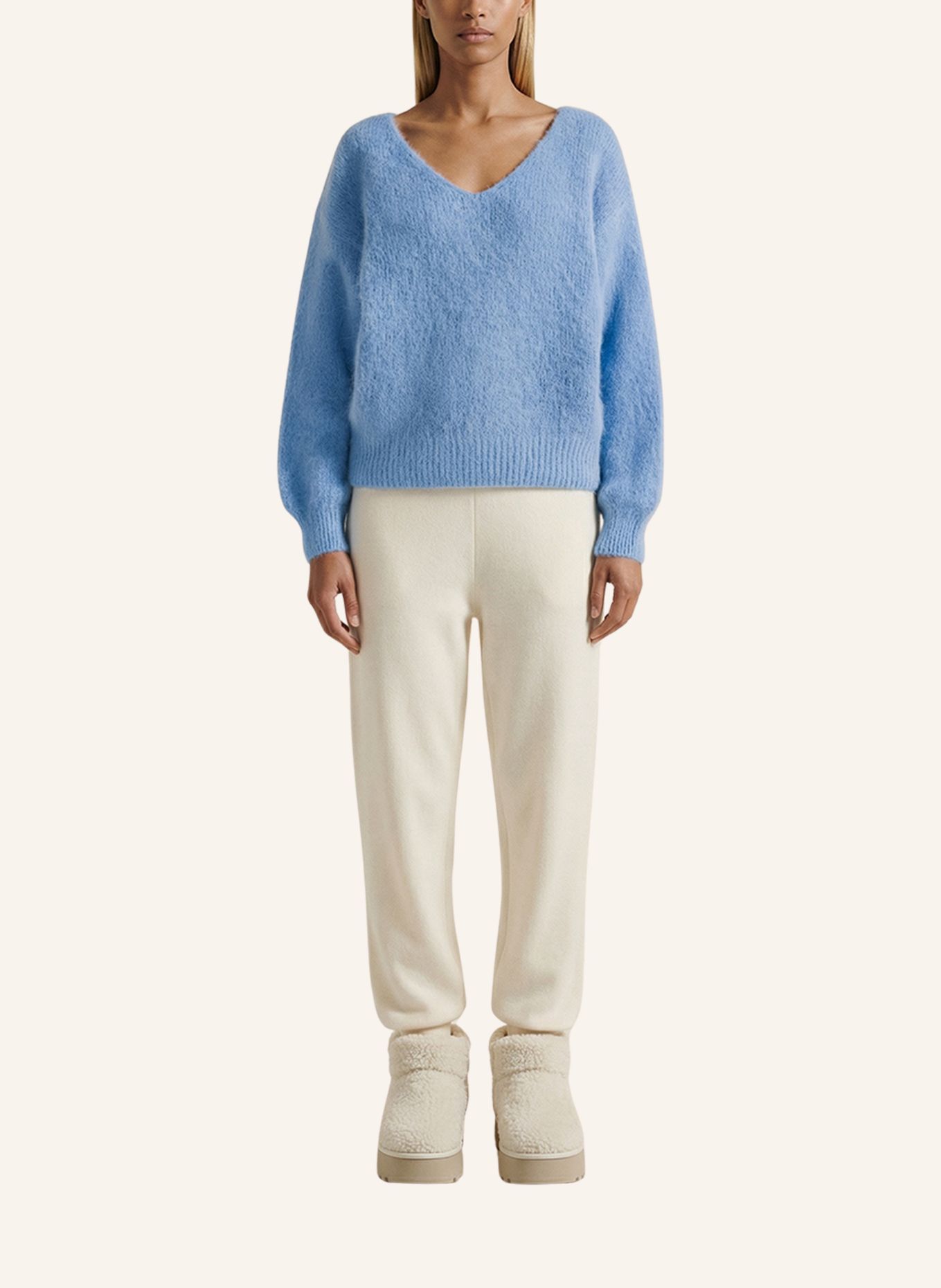 AMERICANDREAMS LS Alpaca Pullover Milana: BLAU