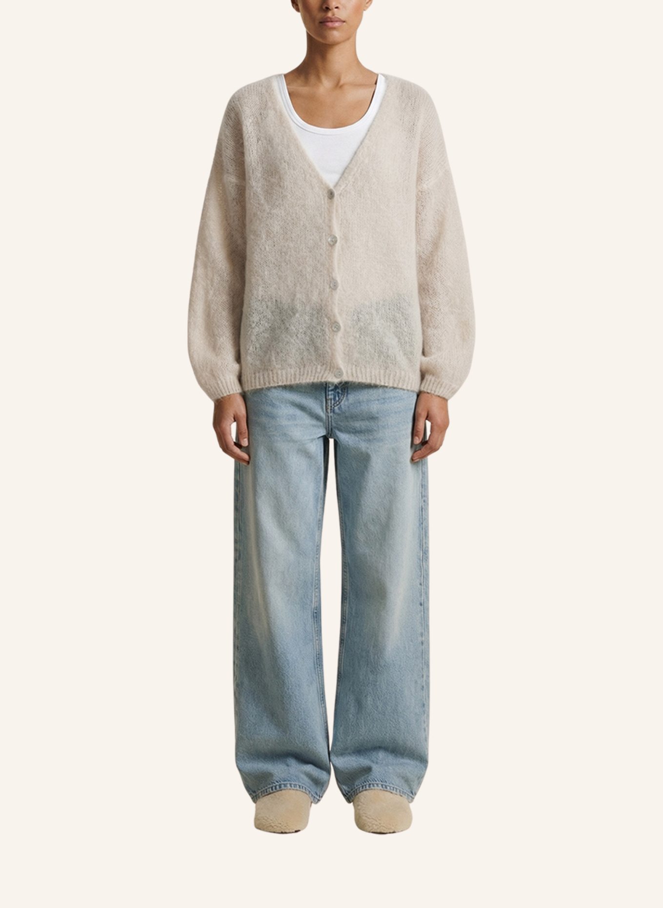 AMERICANDREAMS LS Cardigan Cornelia: BEIGE