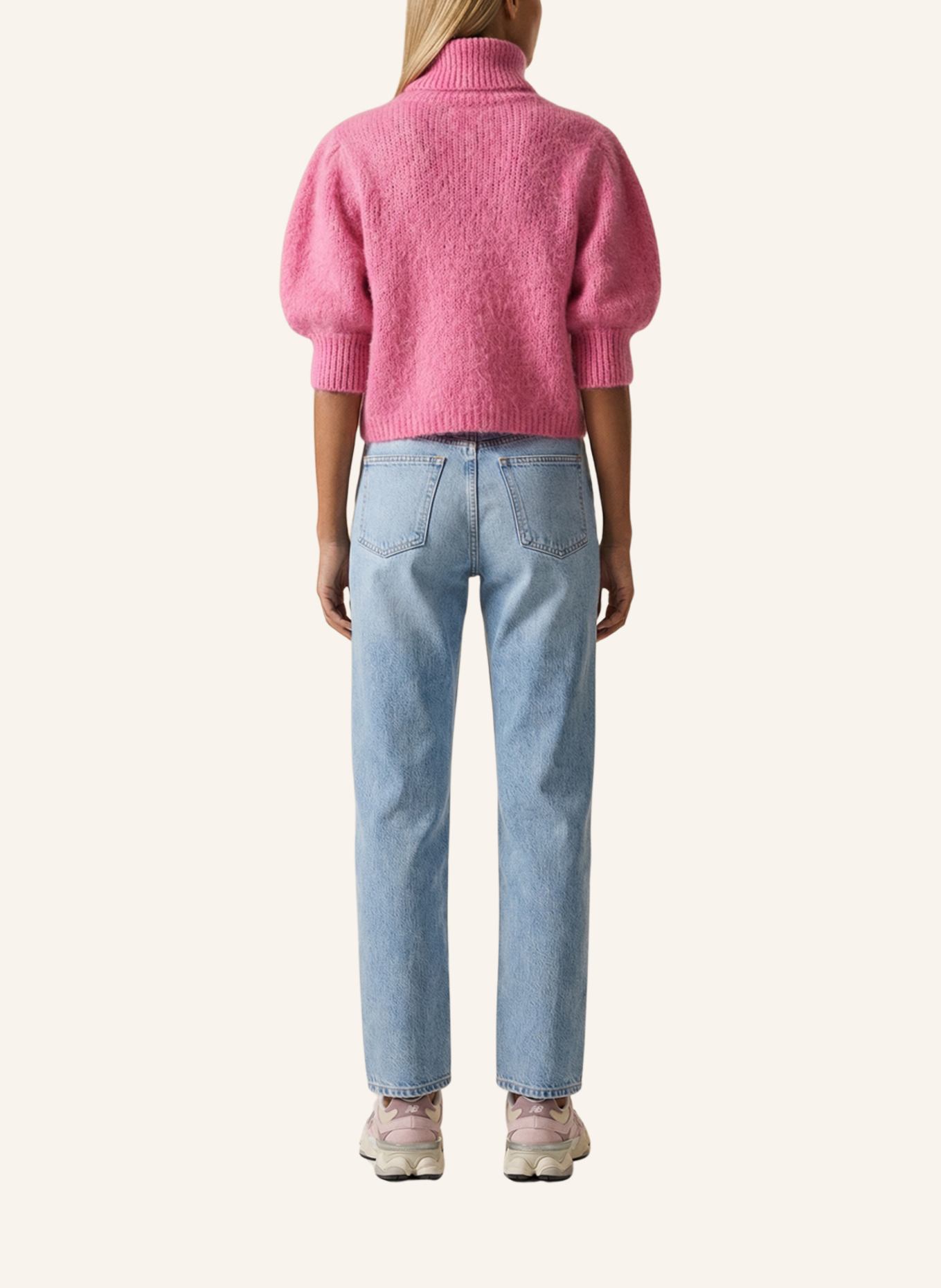 AMERICANDREAMS Rollneck Alpaca Pullover Piro: PINK