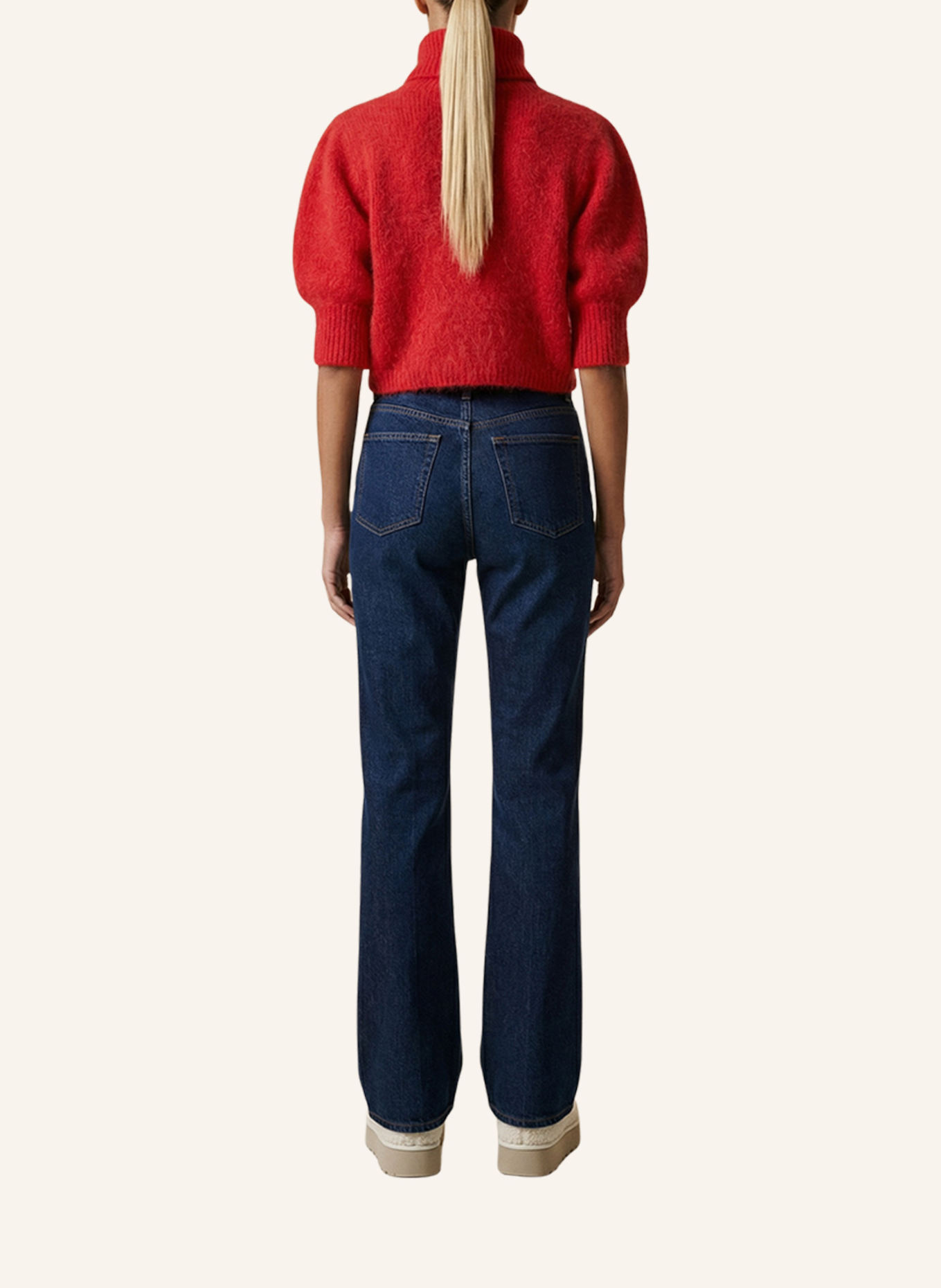 AMERICANDREAMS Rollneck Alpaca Pullover Piro: ROT