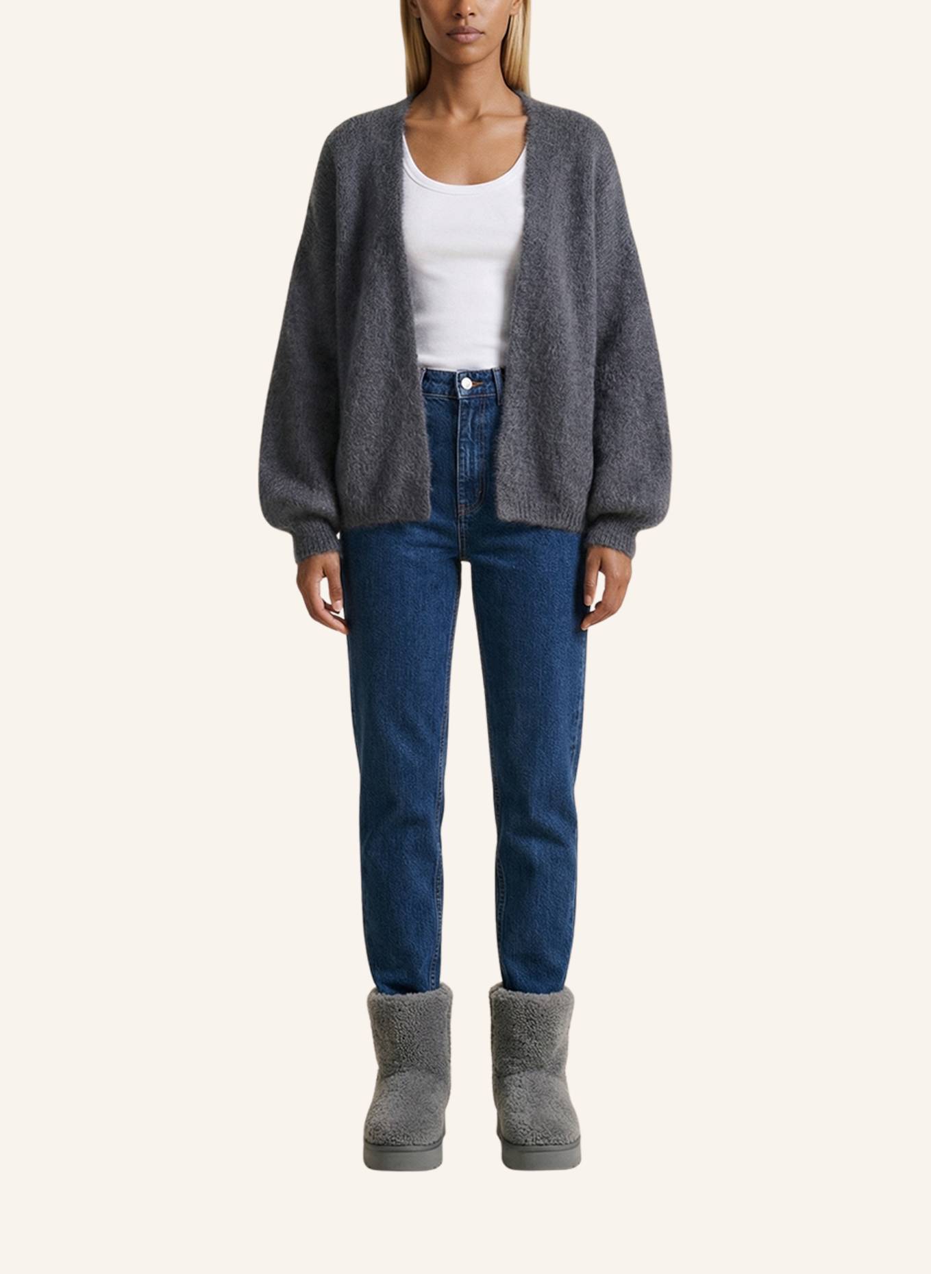 AMERICANDREAMS Short Cardigan Lee: DUNKELGRAU