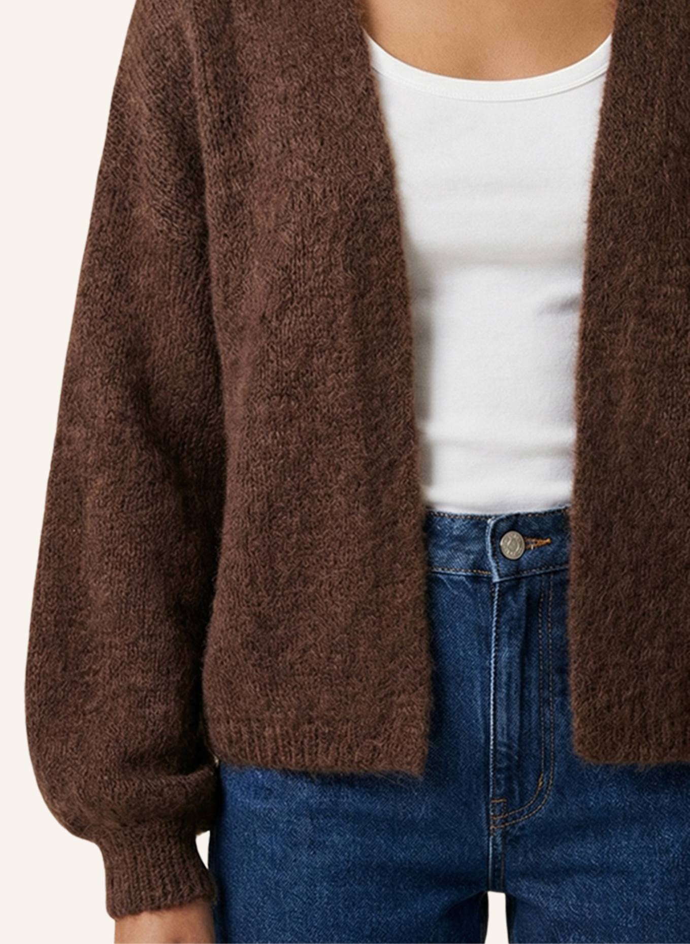 AMERICANDREAMS Short Cardigan Lee: DUNKELBRAUN
