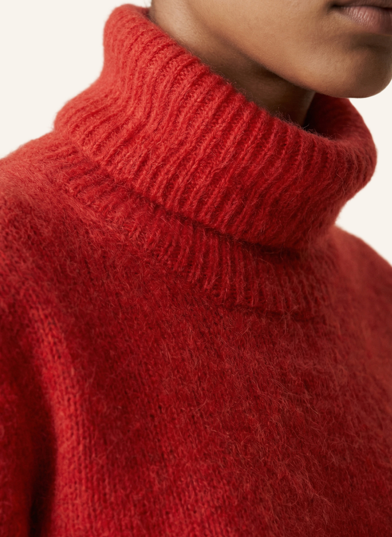 AMERICANDREAMS Rollneck Alpaca Pullover Piro: ROT