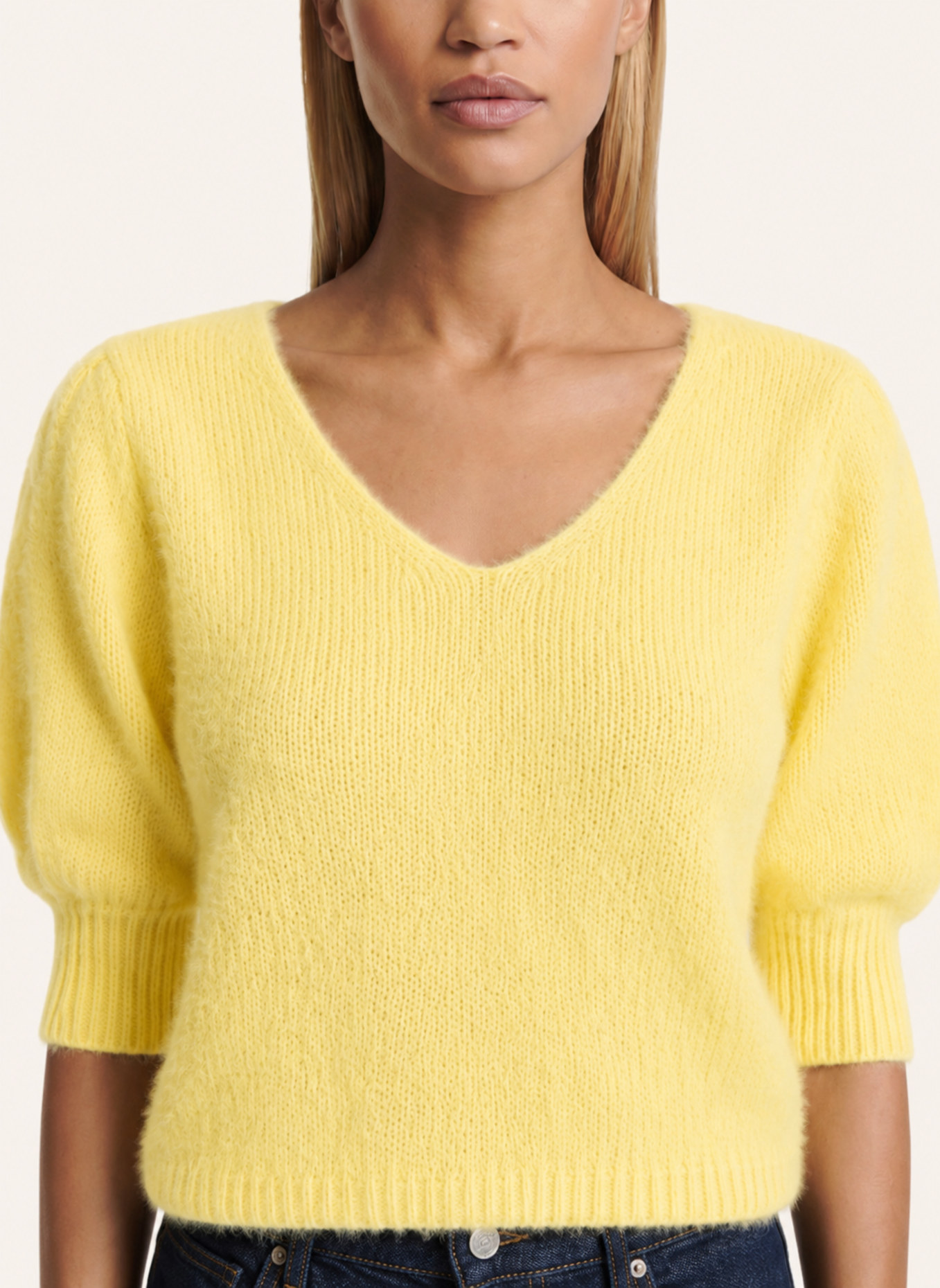 AMERICANDREAMS Alpaca Pullover Koa: HELLGELB