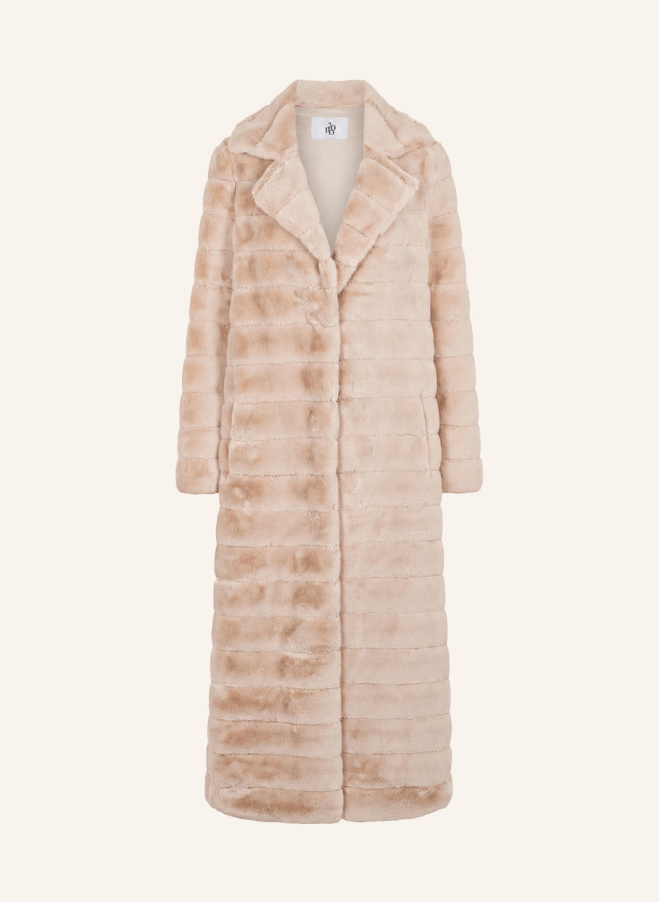 AMERICANDREAMS Faux Fur Coat Long Bailey: CREME