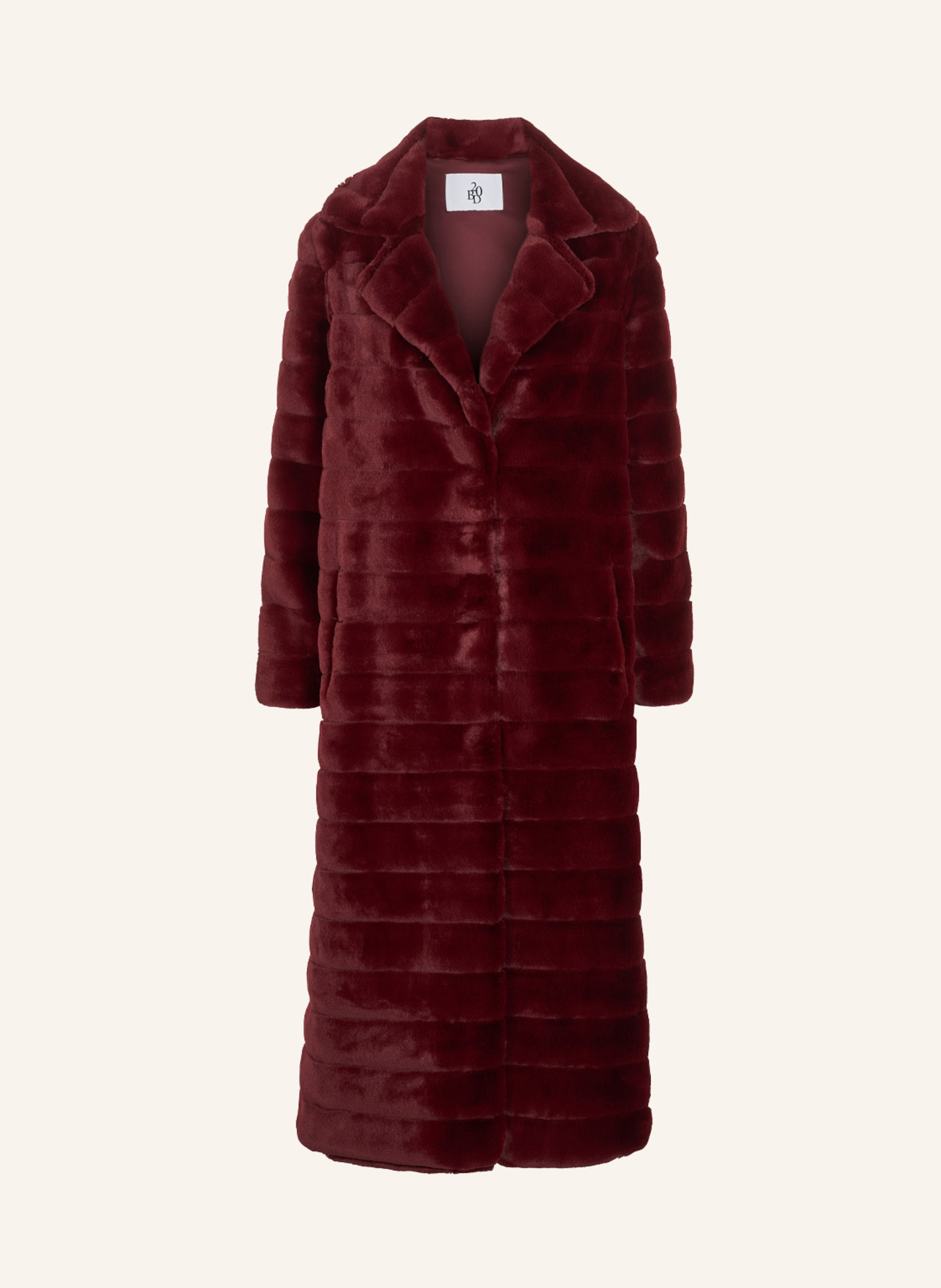 AMERICANDREAMS Faux Fur Coat Long Bailey: ROT