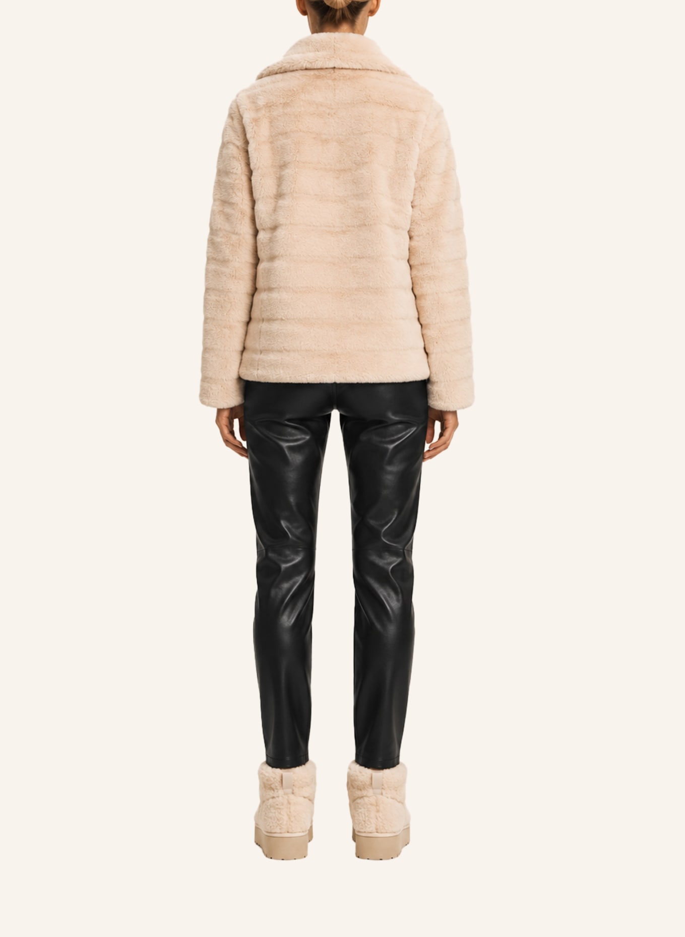 AMERICANDREAMS Faux Fur Coat Short Bailey: CREME