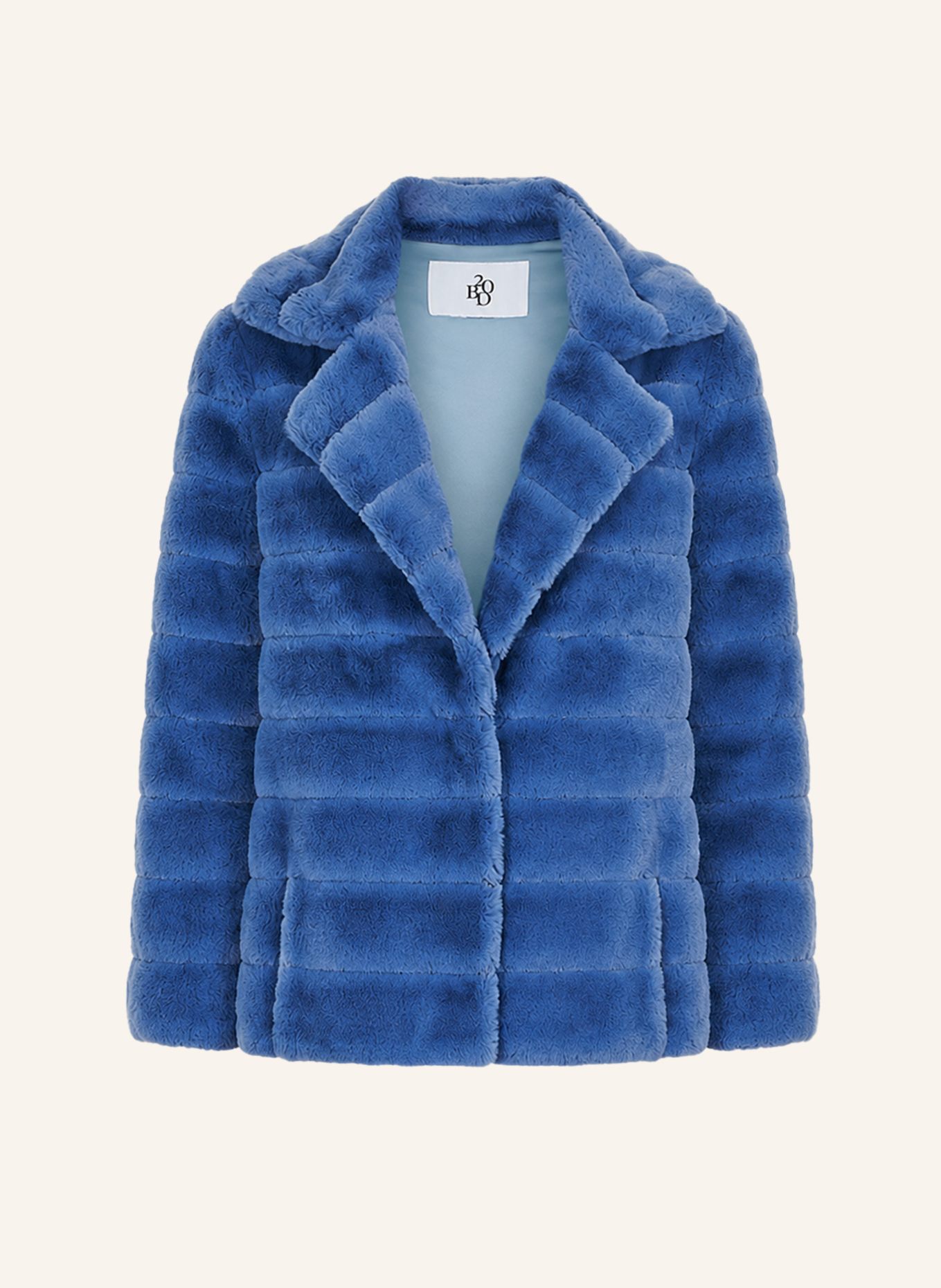 AMERICANDREAMS Faux Fur Coat Short Bailey: HELLBLAU