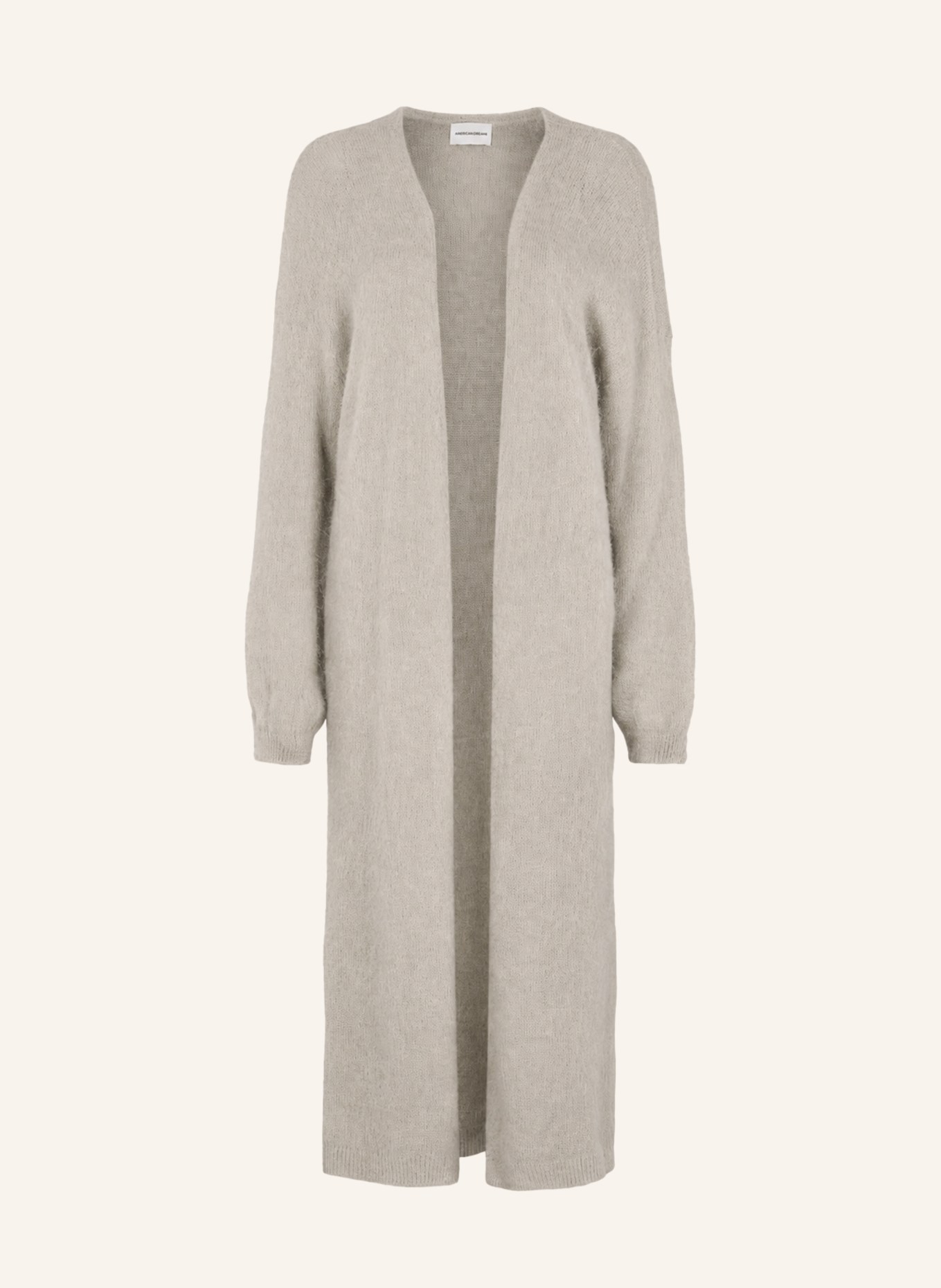AMERICANDREAMS Long Alpaca Cardigan June: TAUPE