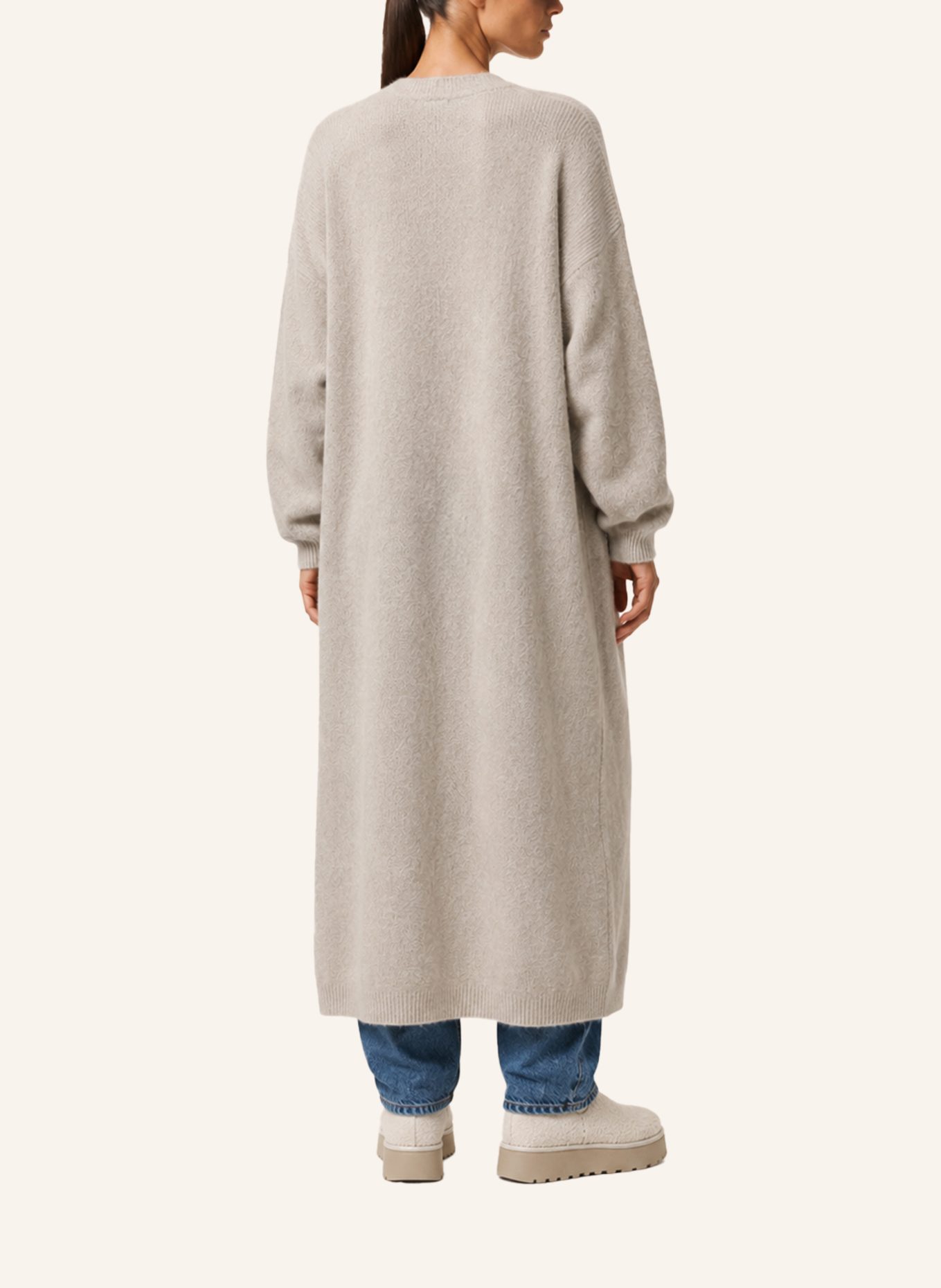 AMERICANDREAMS Long Alpaca Cardigan June: TAUPE