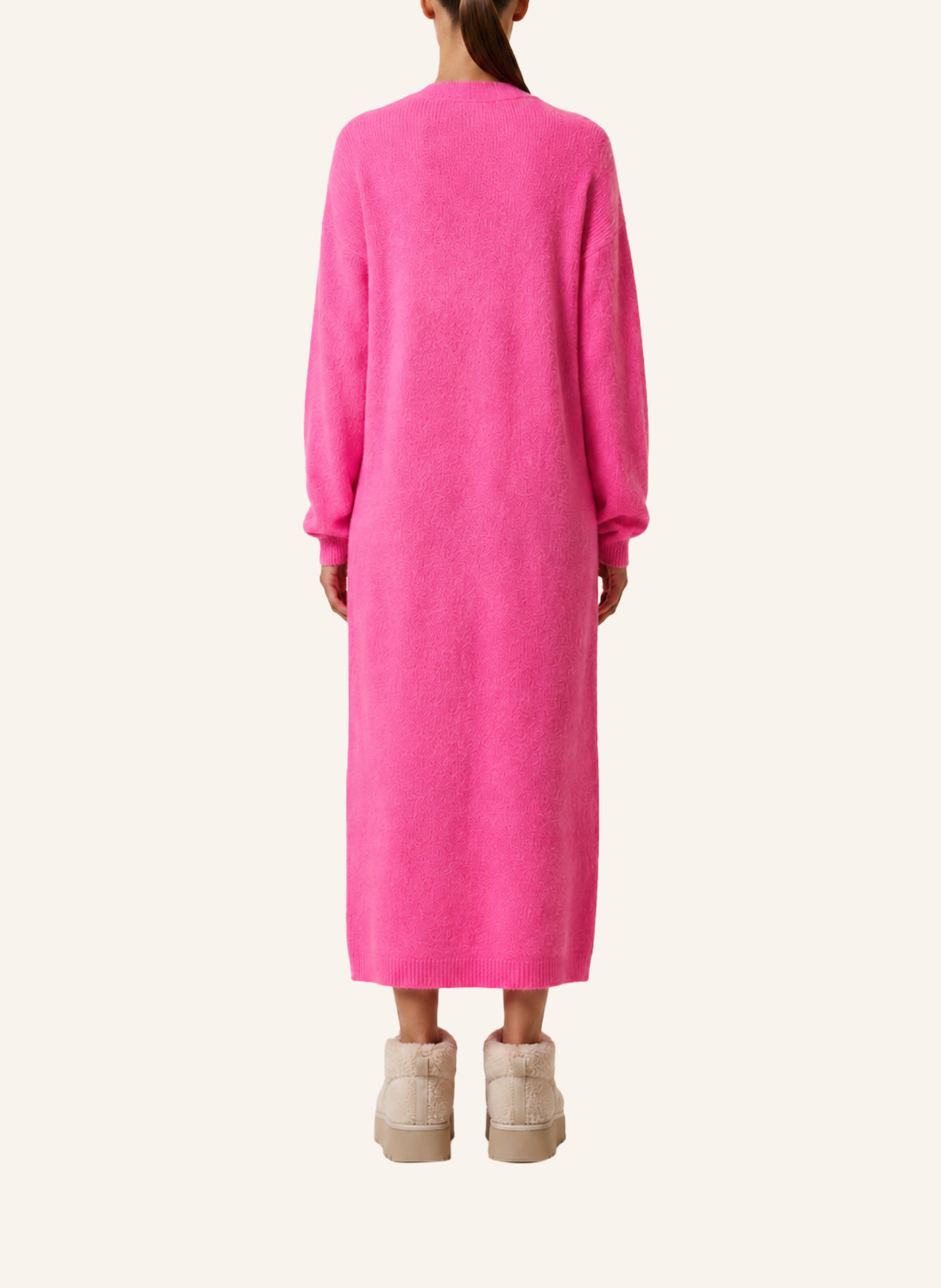 AMERICANDREAMS Long Alpaca Cardigan June: NEONPINK