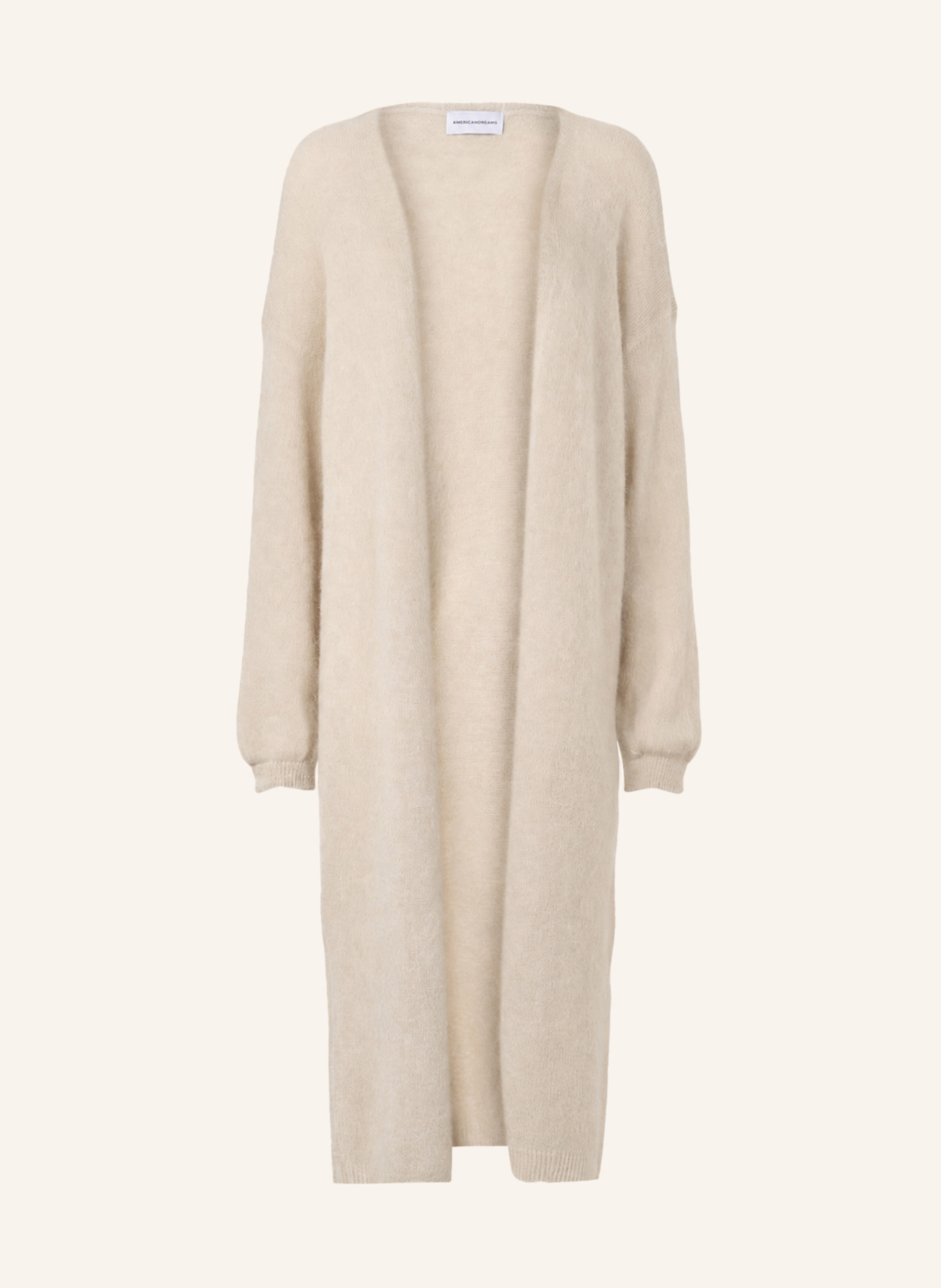 AMERICANDREAMS Long Alpaca Cardigan June: BEIGE