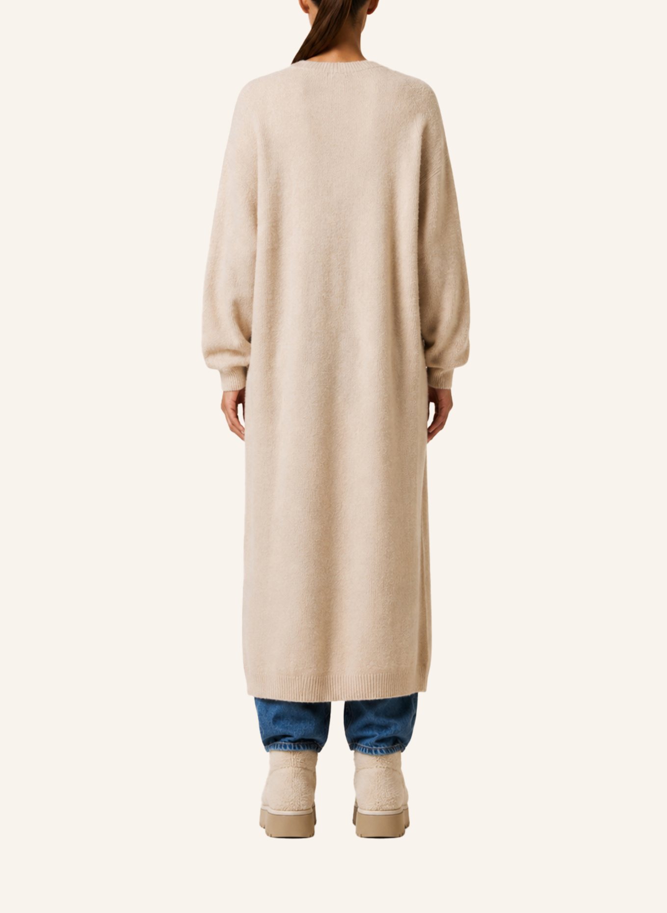 AMERICANDREAMS Long Alpaca Cardigan June: BEIGE
