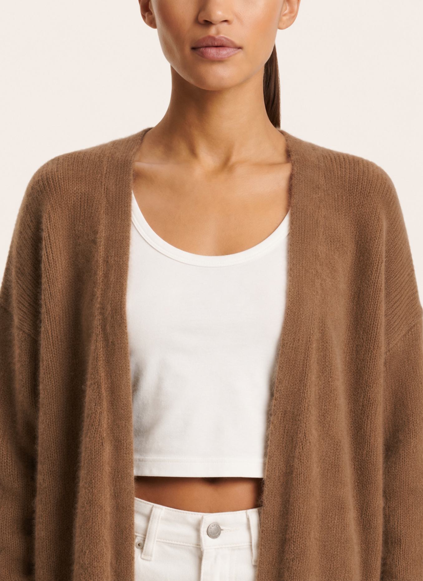 AMERICANDREAMS Long Alpaca Cardigan June: BRAUN