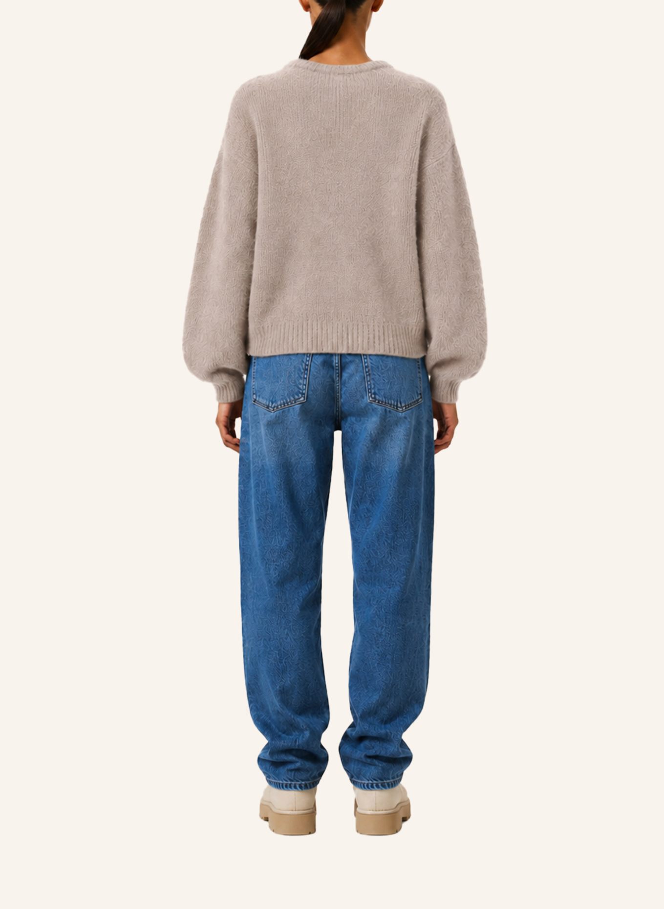 AMERICANDREAMS Round Neck Pullover Liana: TAUPE