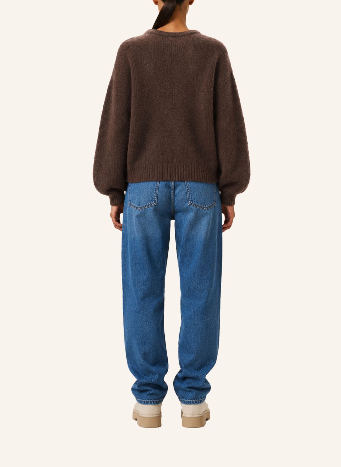AMERICANDREAMS Round Neck Pullover Liana: DUNKELBRAUN