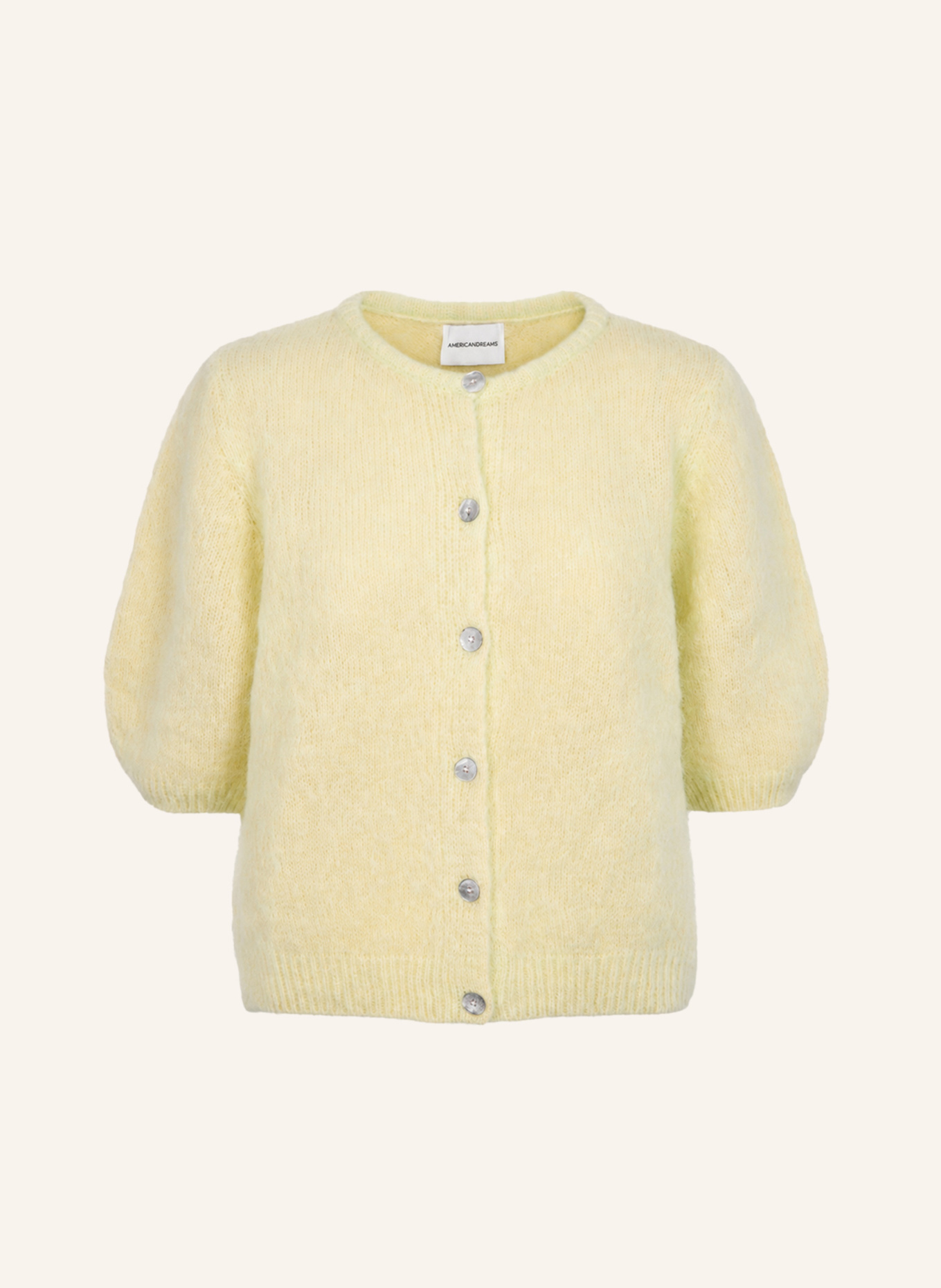 AMERICANDREAMS Short Sleeve Cardigan Susan: HELLGELB