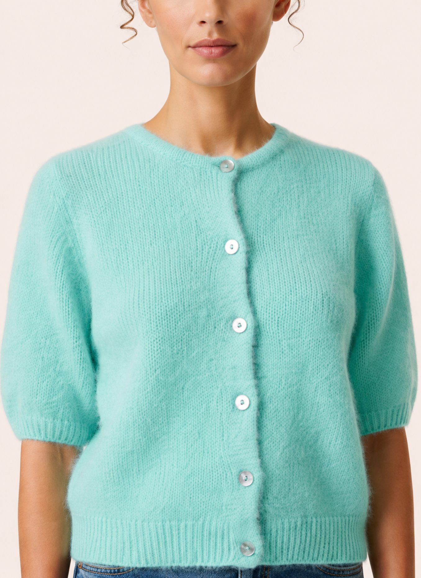 AMERICANDREAMS Short Sleeve Cardigan Susan: MINT