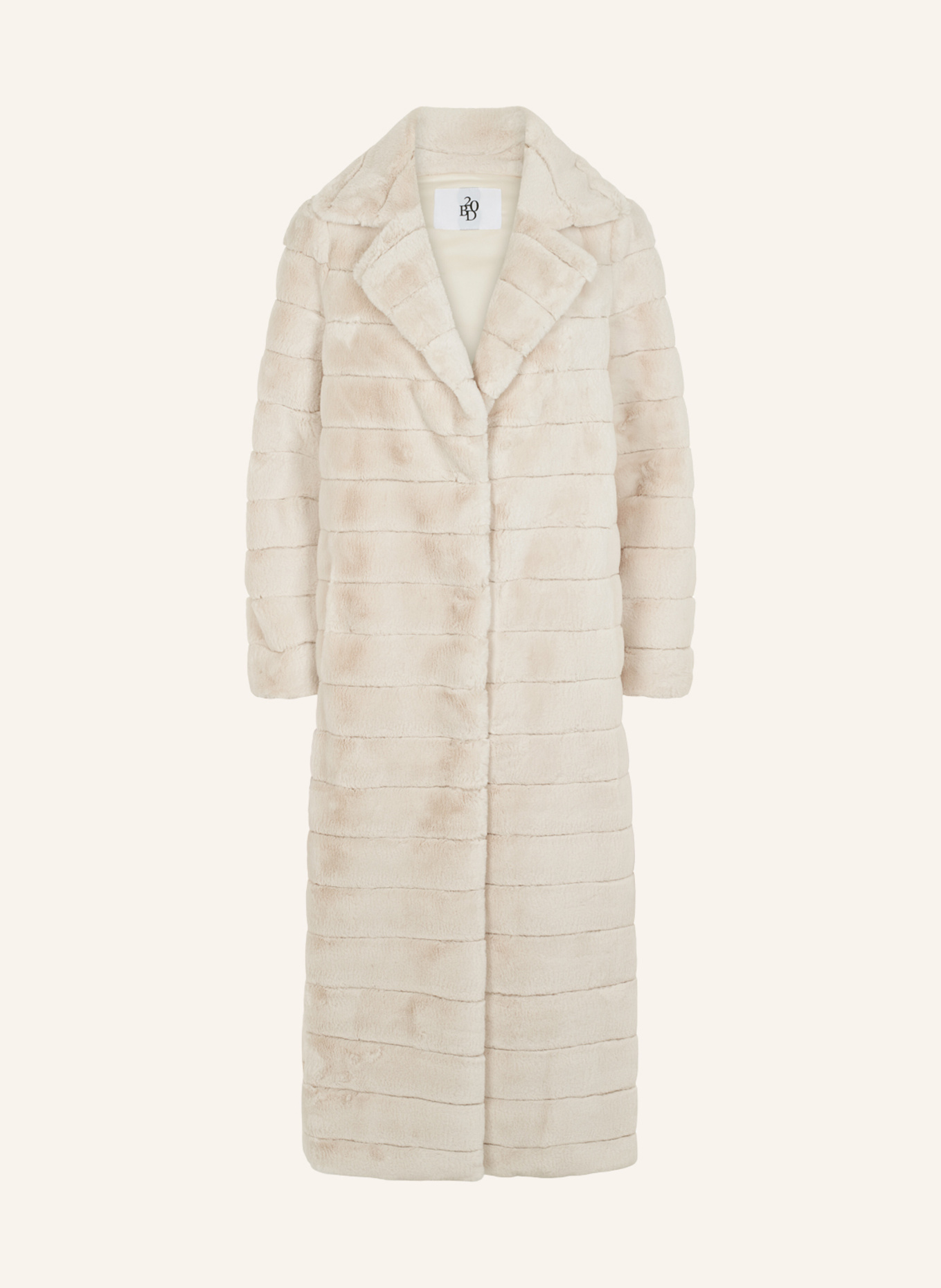 AMERICANDREAMS Faux Fur Coat Long Bailey: BEIGE
