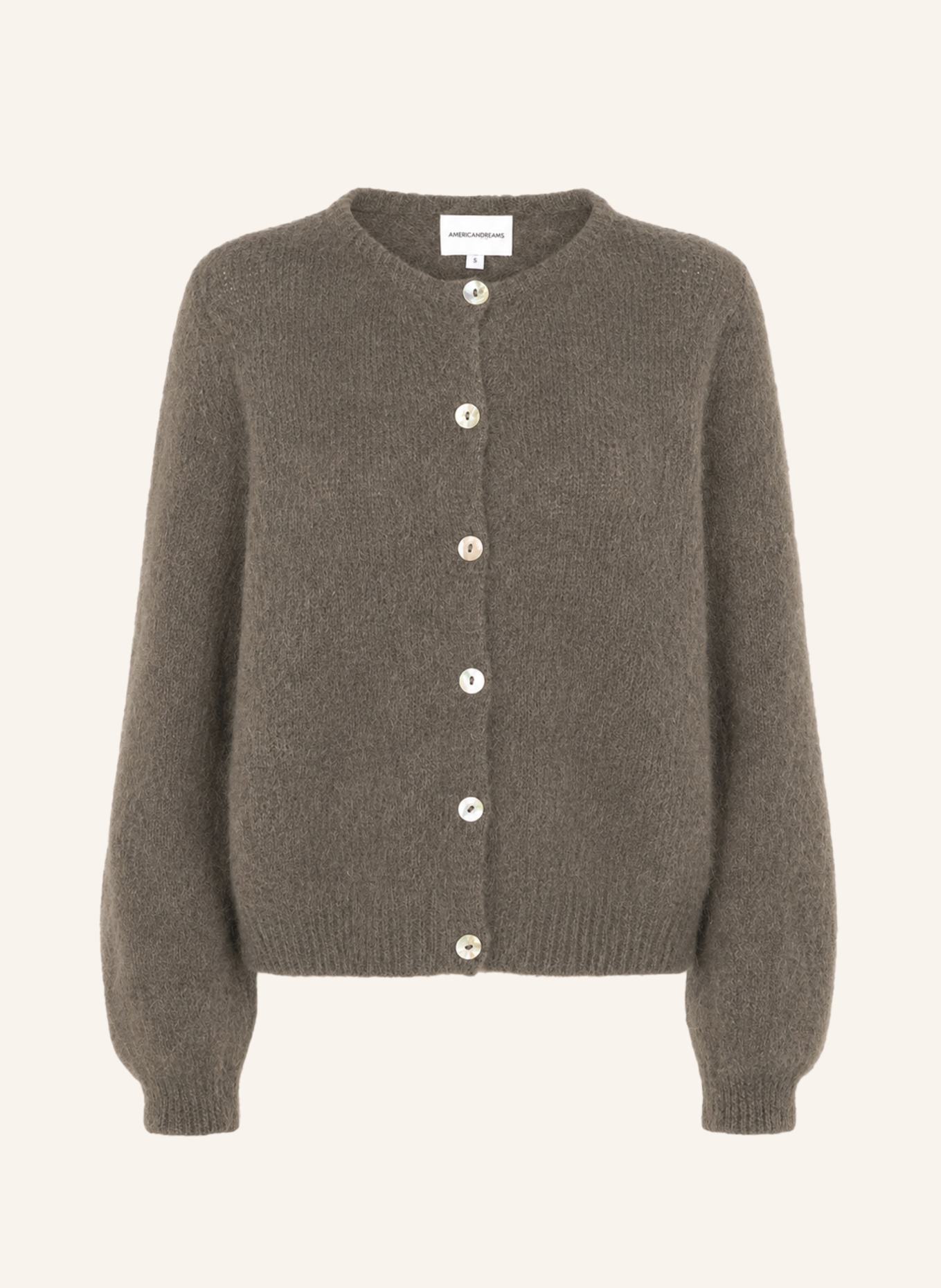 AMERICANDREAMS Alpaca Cardigan Susan: TAUPE