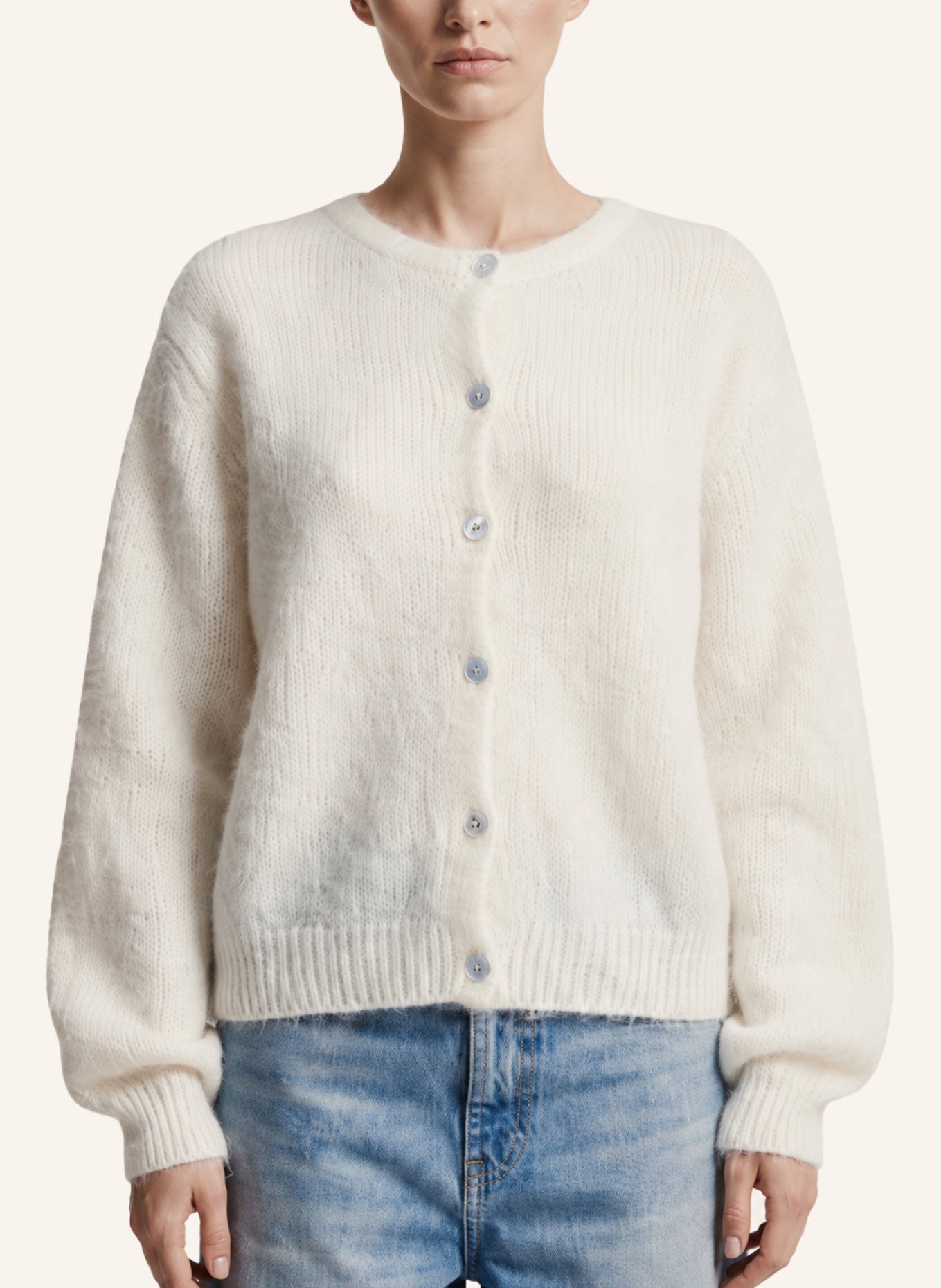 AMERICANDREAMS Alpaca Cardigan Susan: WEISS