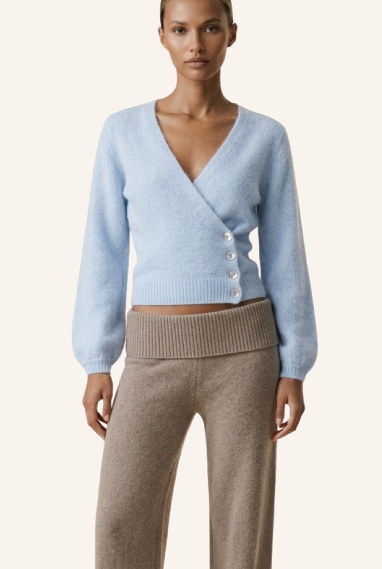 AMERICANDREAMS Wrap Cardigan Mariya: HELLBLAU