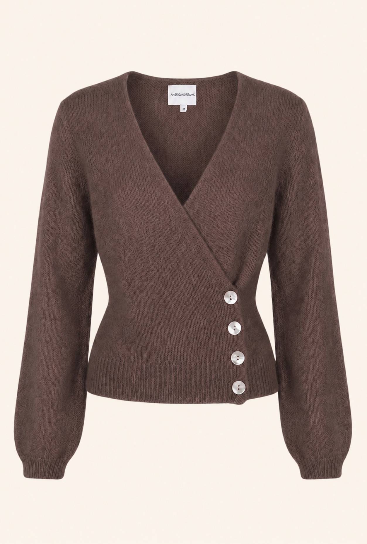 AMERICANDREAMS Wrap Cardigan Mariya: DUNKELBRAUN