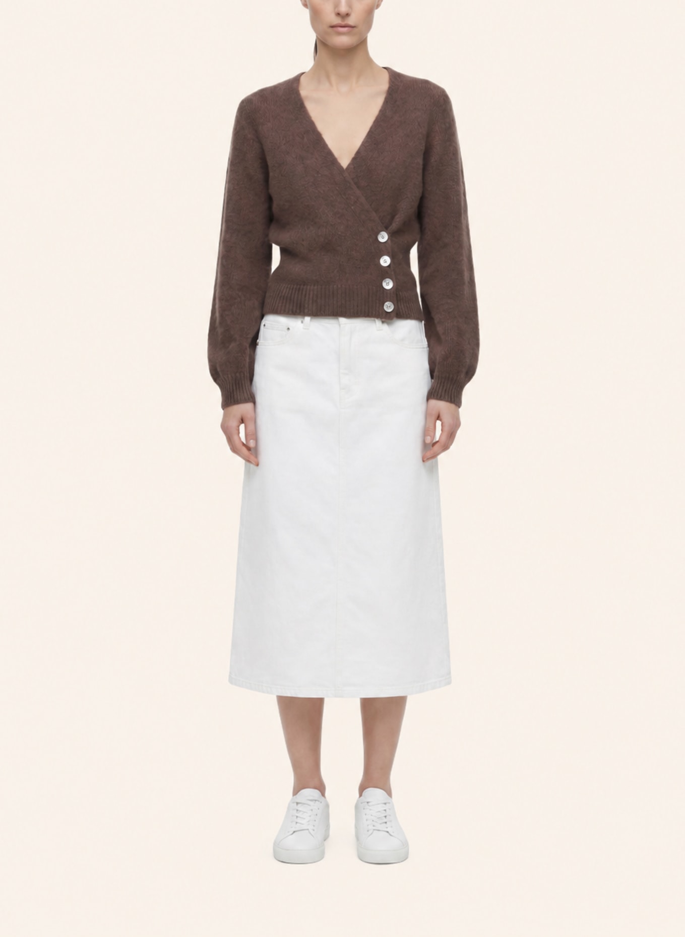 AMERICANDREAMS Wrap Cardigan Mariya: DUNKELBRAUN