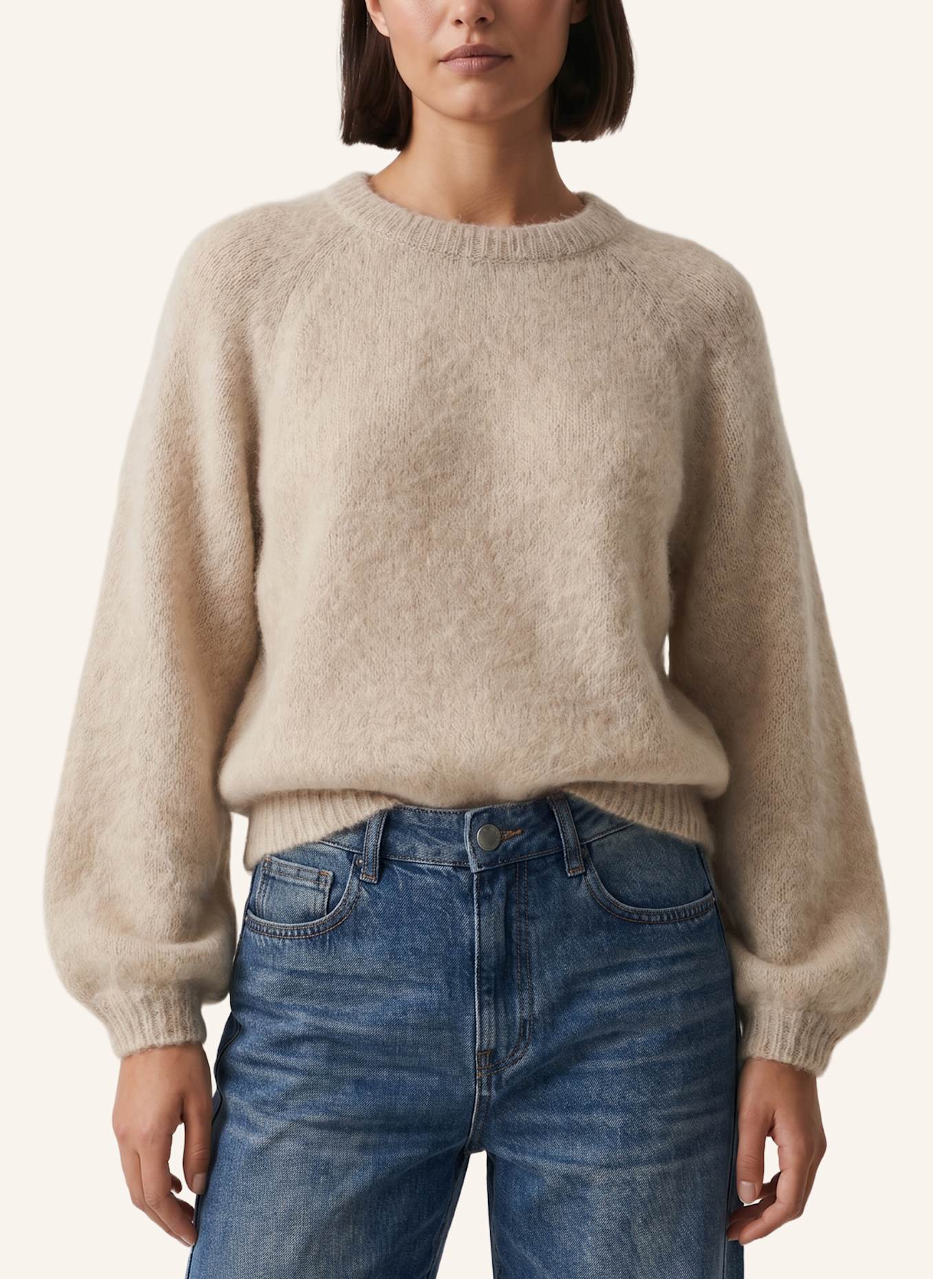AMERICANDREAMS Mohair Knit Pullover Rosie: BEIGE