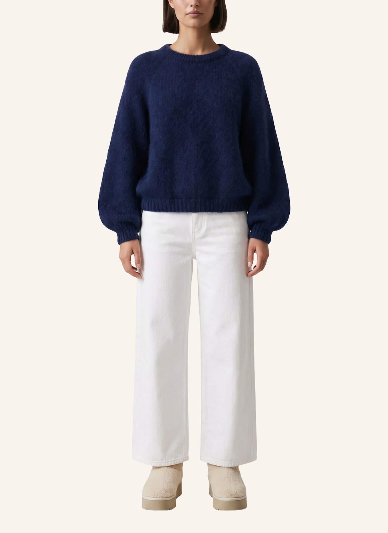 AMERICANDREAMS Mohair Knit Pullover Rosie: DUNKELBLAU
