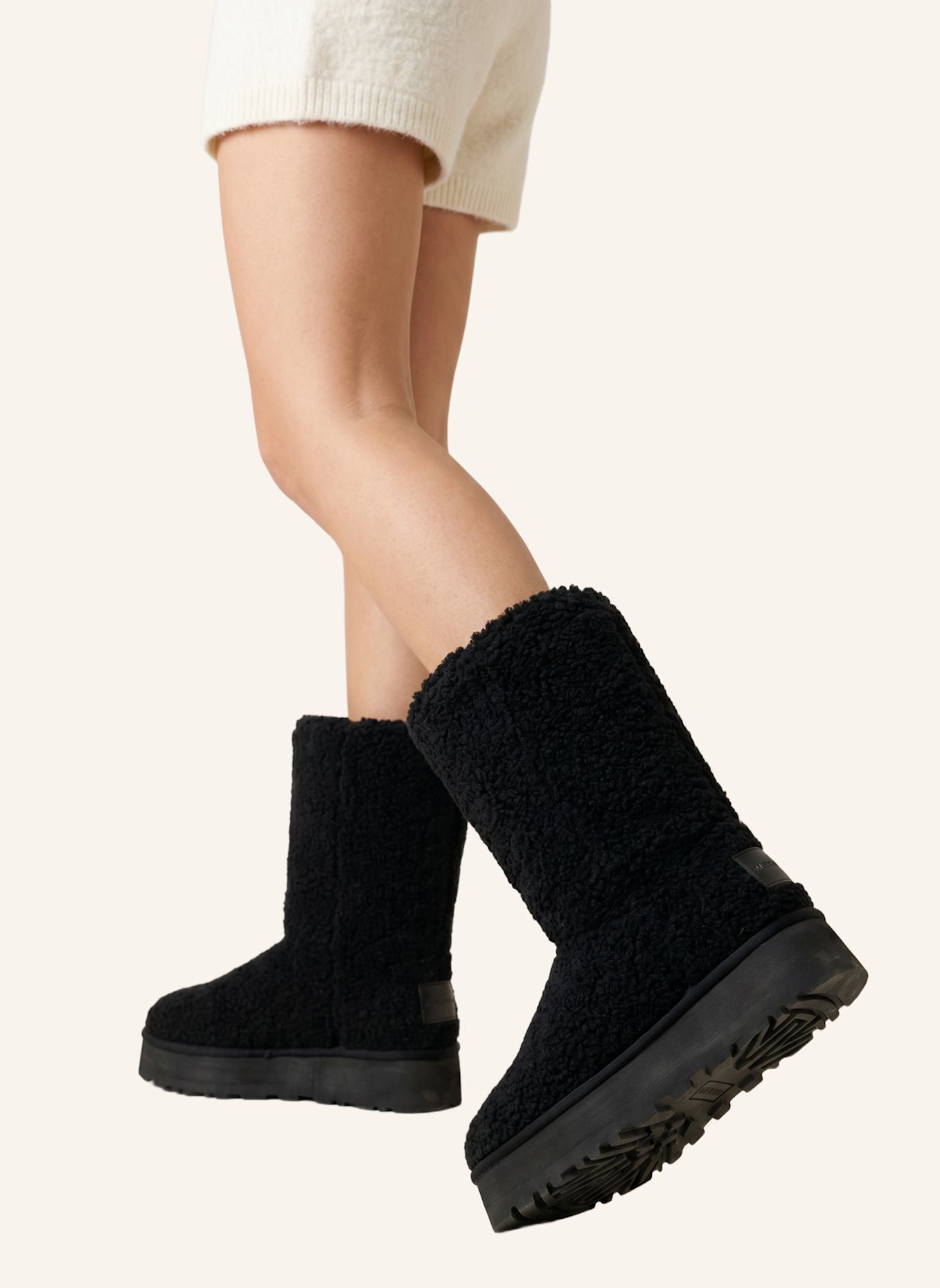 AMERICANDREAMS Larissa Long Wool Boots: BLACK