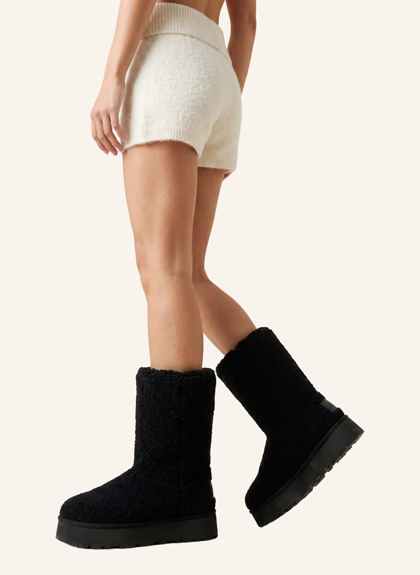 AMERICANDREAMS Larissa Long Wool Boots: BLACK