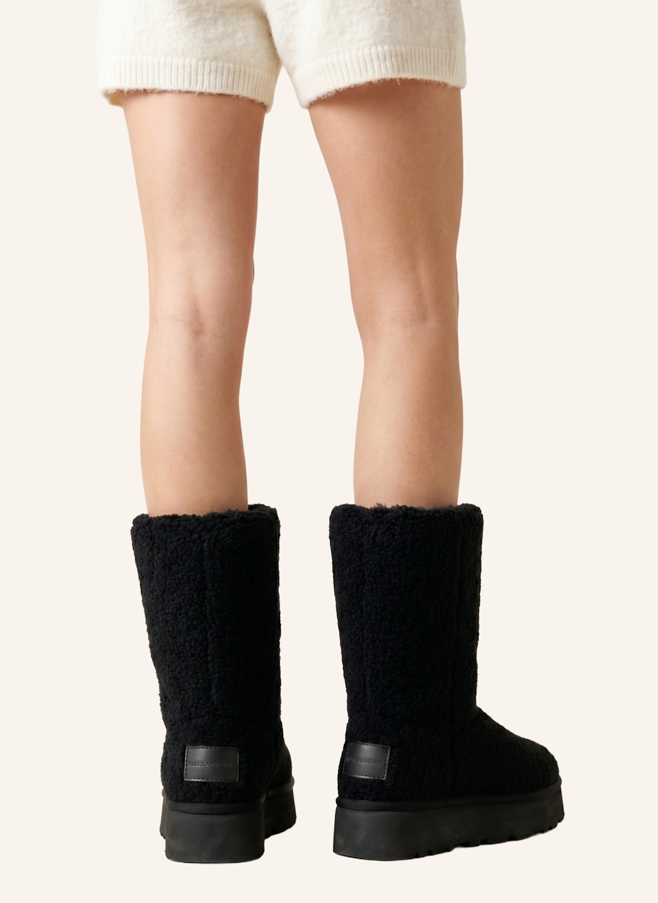 AMERICANDREAMS Larissa Long Wool Boots: BLACK