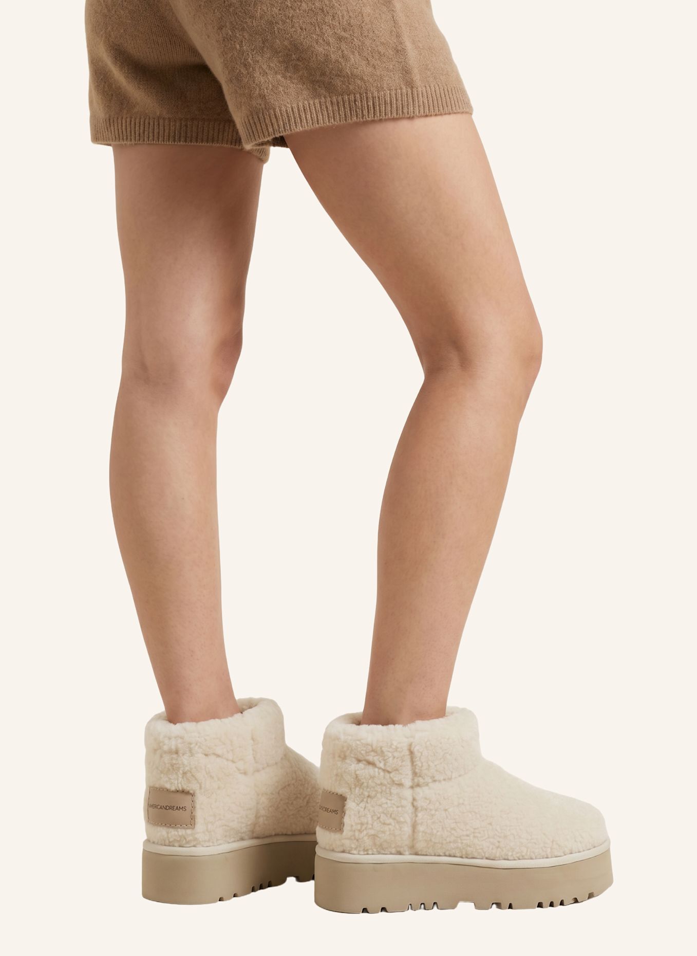 AMERICANDREAMS Wool Boots Low Larissa: BEIGE