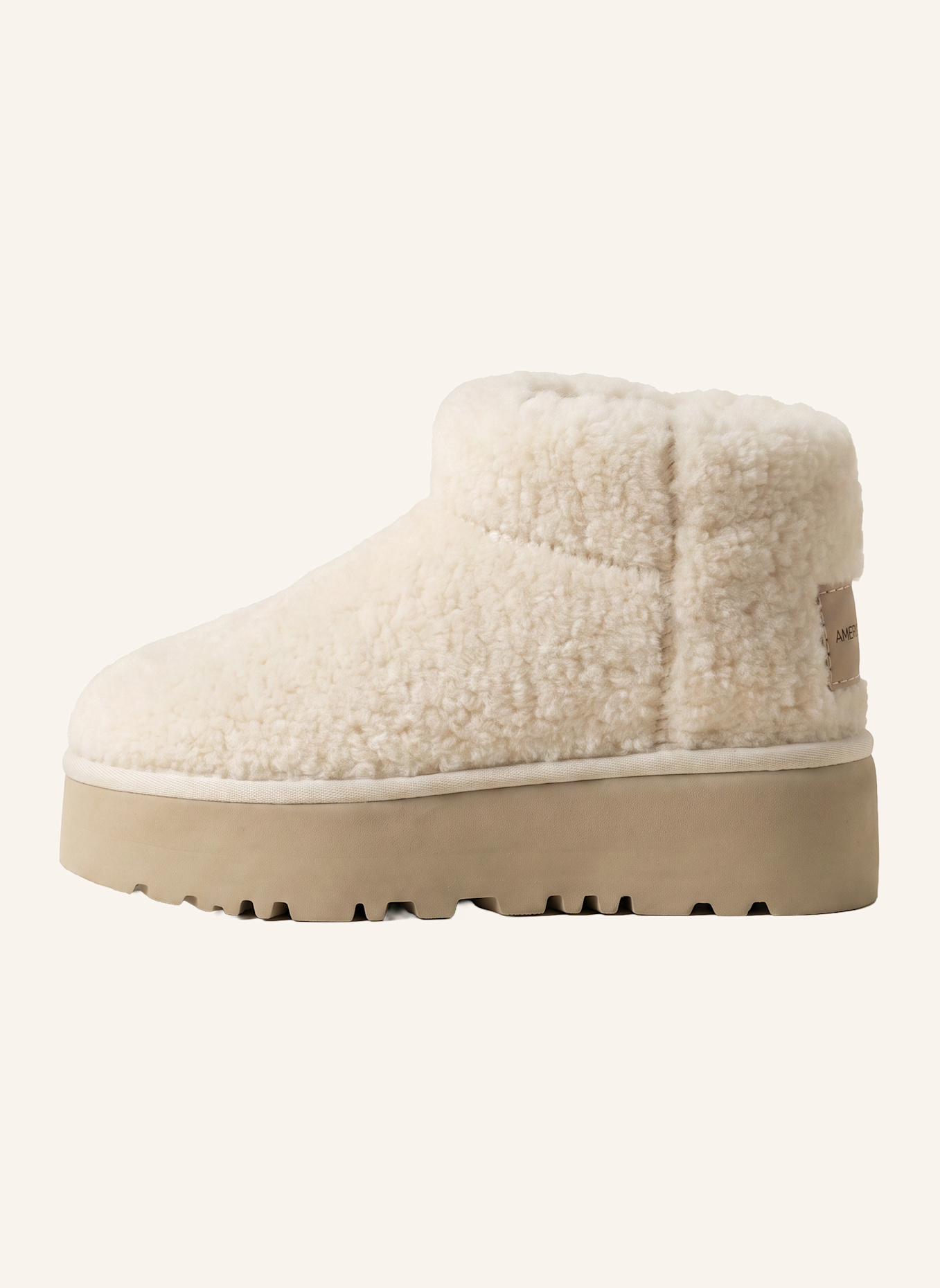 AMERICANDREAMS Larissa Low Wool Boots: BEIGE