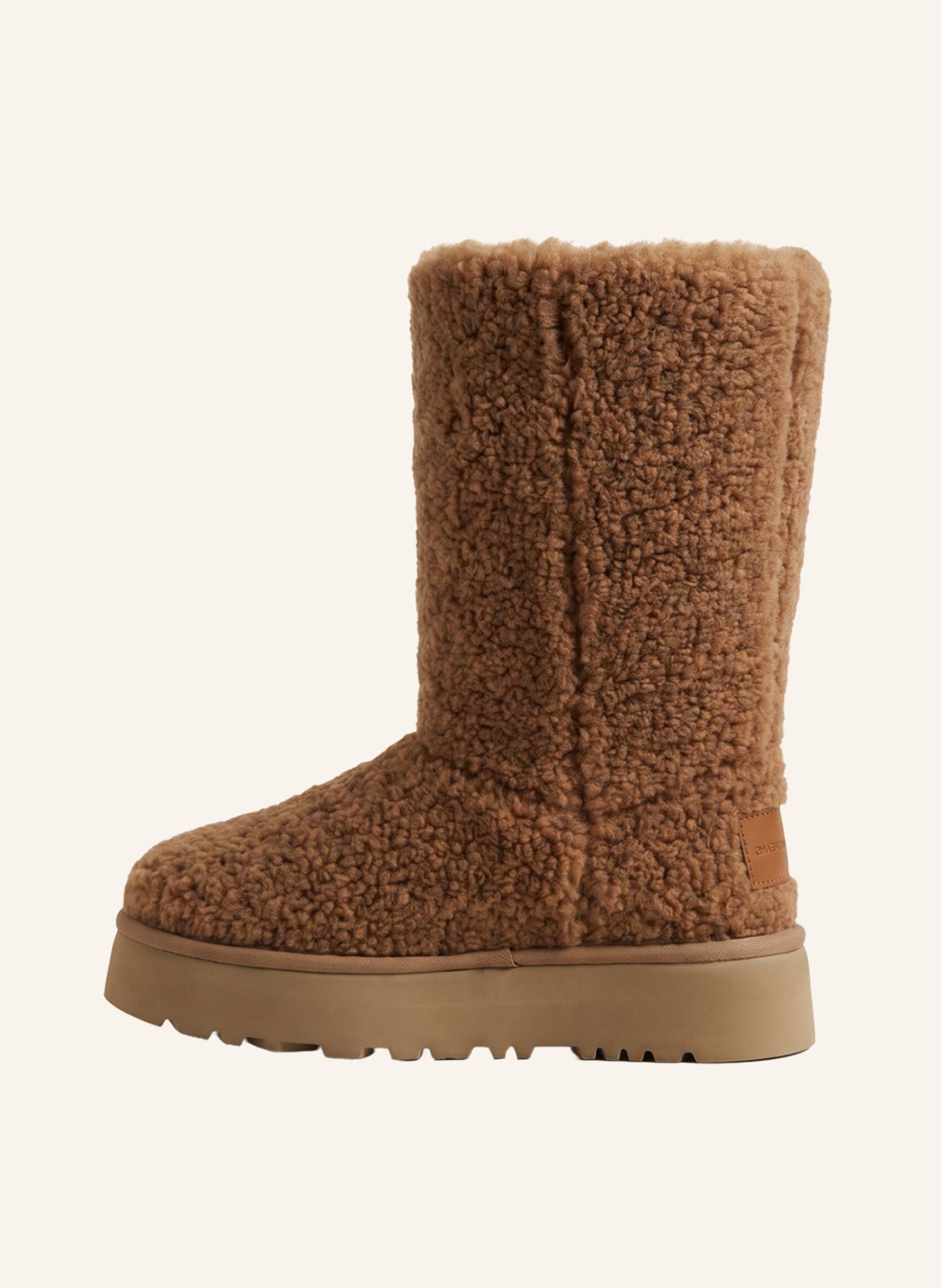 AMERICANDREAMS Larissa Long Wool Boots: LIGHT BROWN