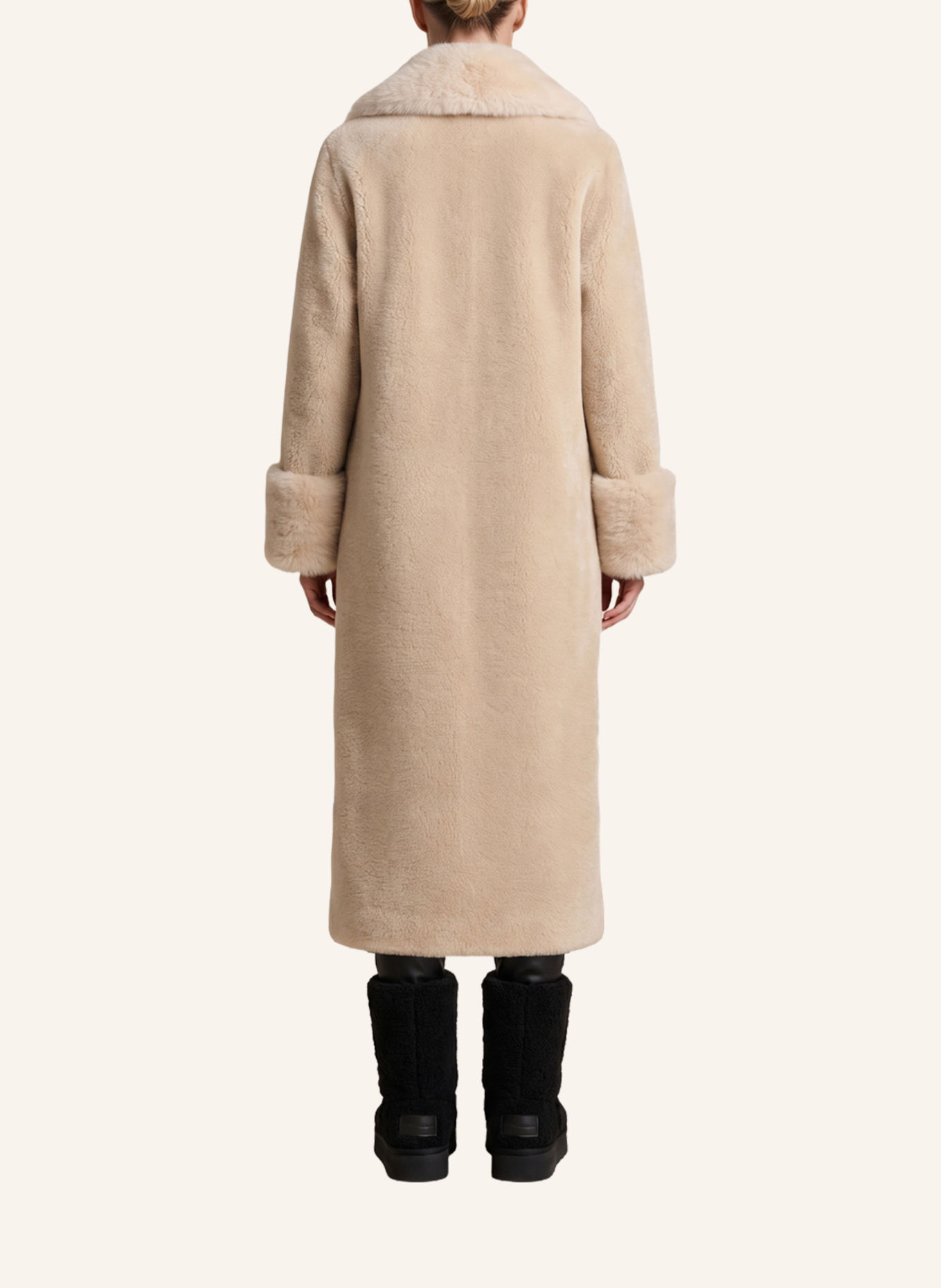 AMERICANDREAMS Wool Coat Long Fiona: BEIGE