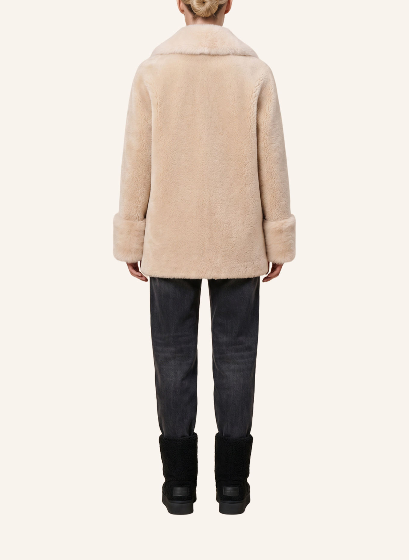 AMERICANDREAMS Wool Coat Short Fiona: BEIGE