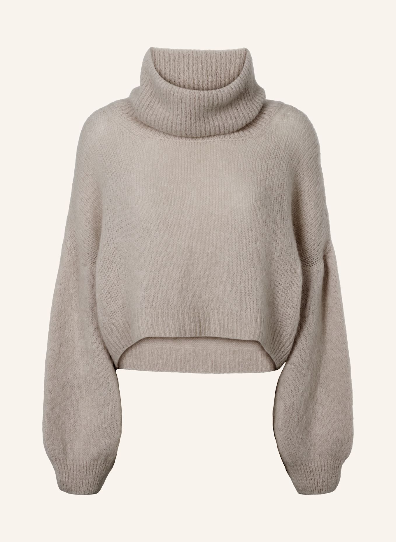 AMERICANDREAMS Rollneck Cropped Alpaca Pullover Andrea: TAUPE