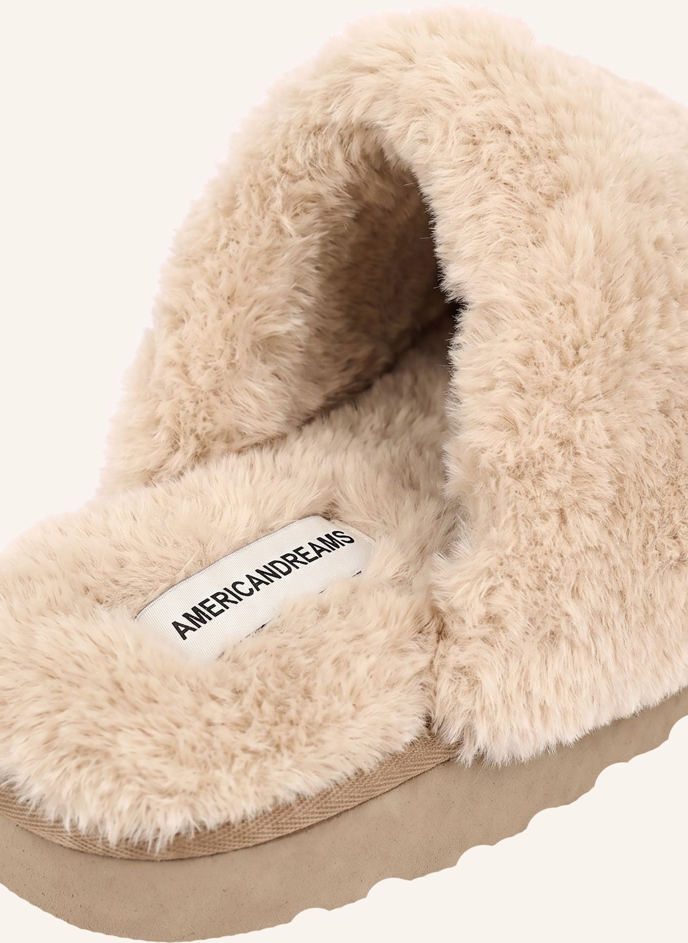 AMERICANDREAMS AVEN Wool Slippers: BEIGE