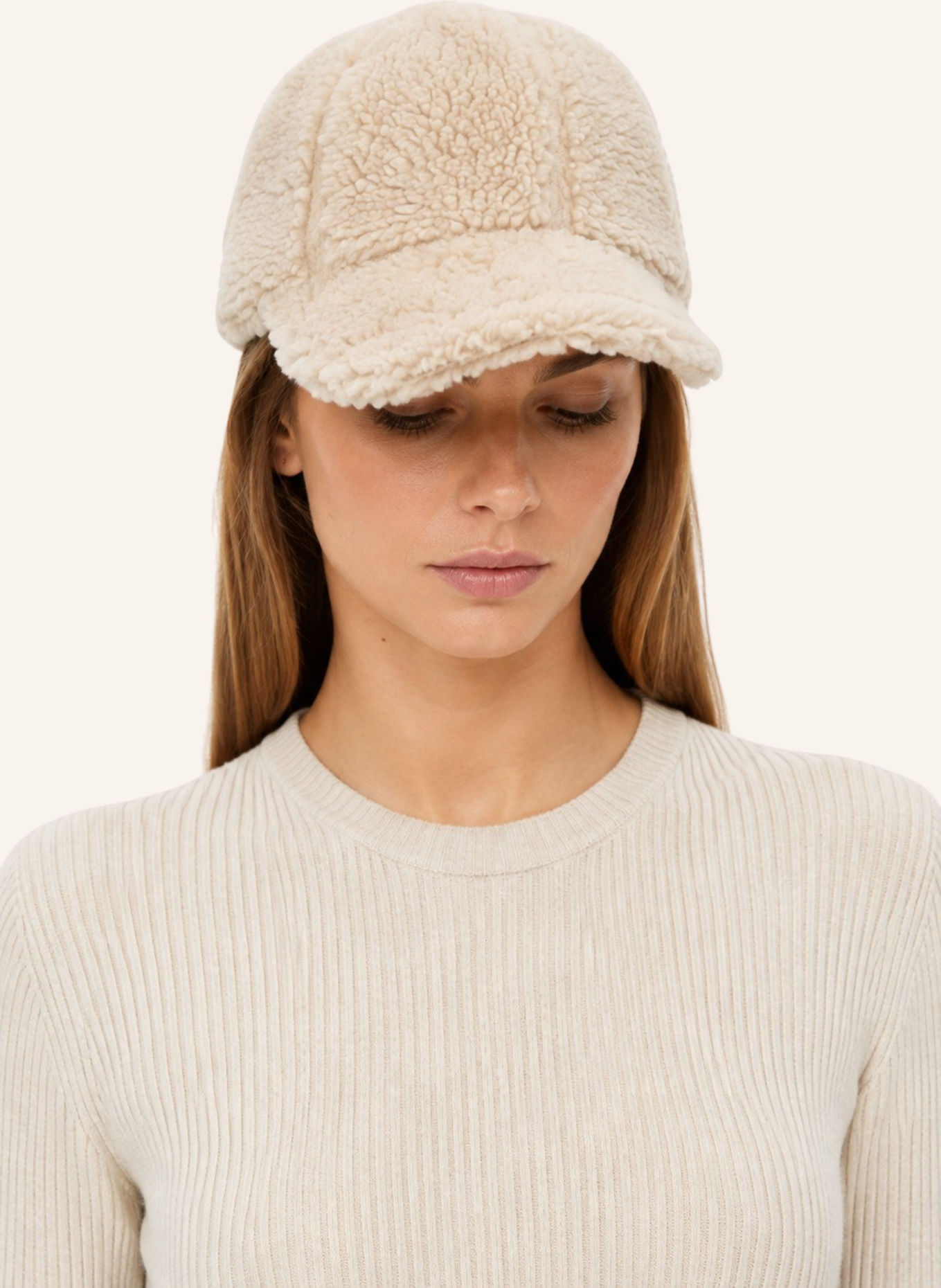 AMERICANDREAMS Inga Wool Cap: BEIGE