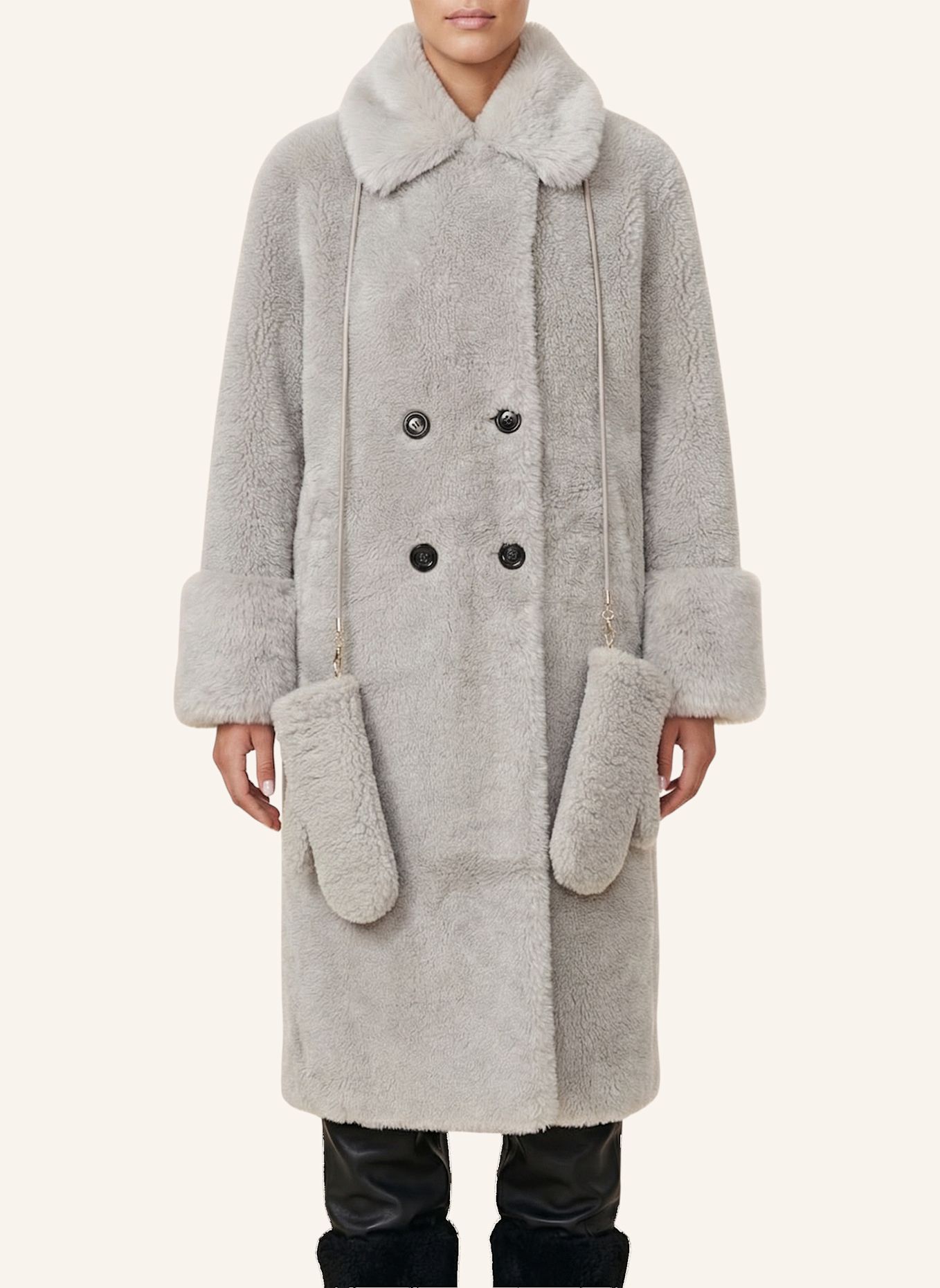 AMERICANDREAMS Louis Wool Gloves: LIGHT GRAY