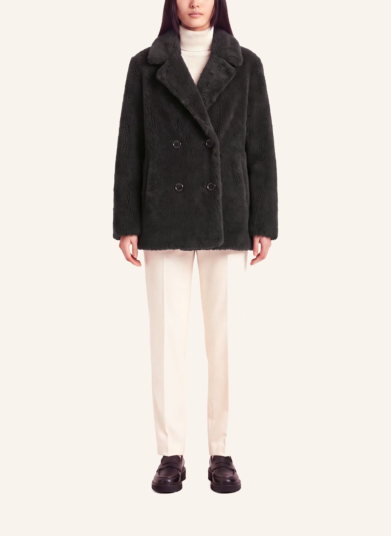 AMERICANDREAMS Short Coat Without Fur Fiona: SCHWARZ